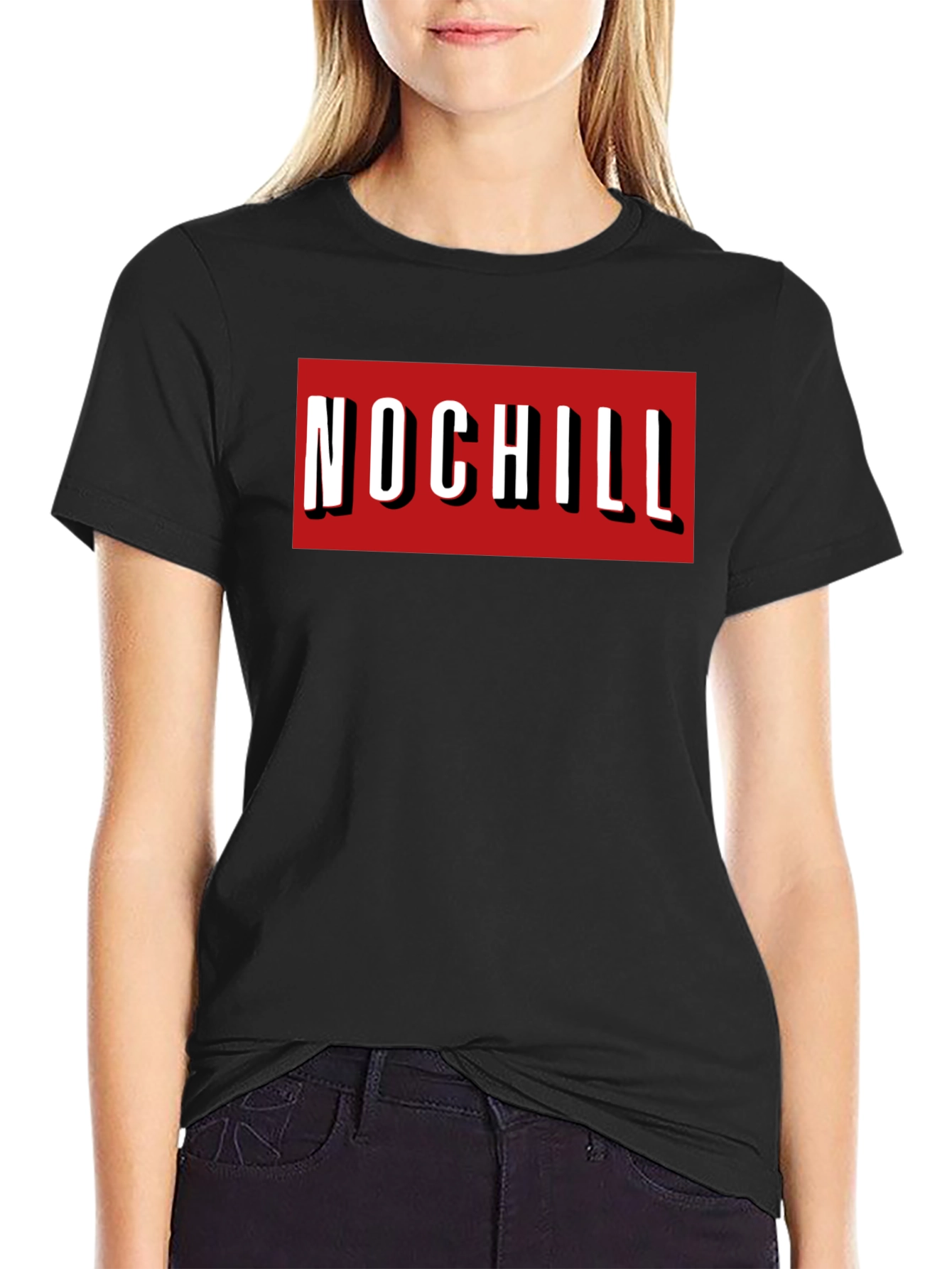No Chill Graphic Tee - Bold Red Box Print