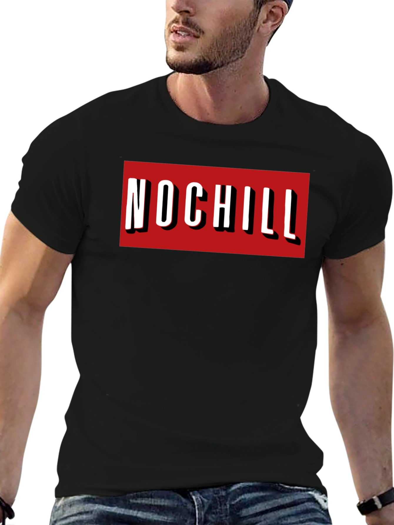 No Chill Graphic Tee - Bold Red Box Print