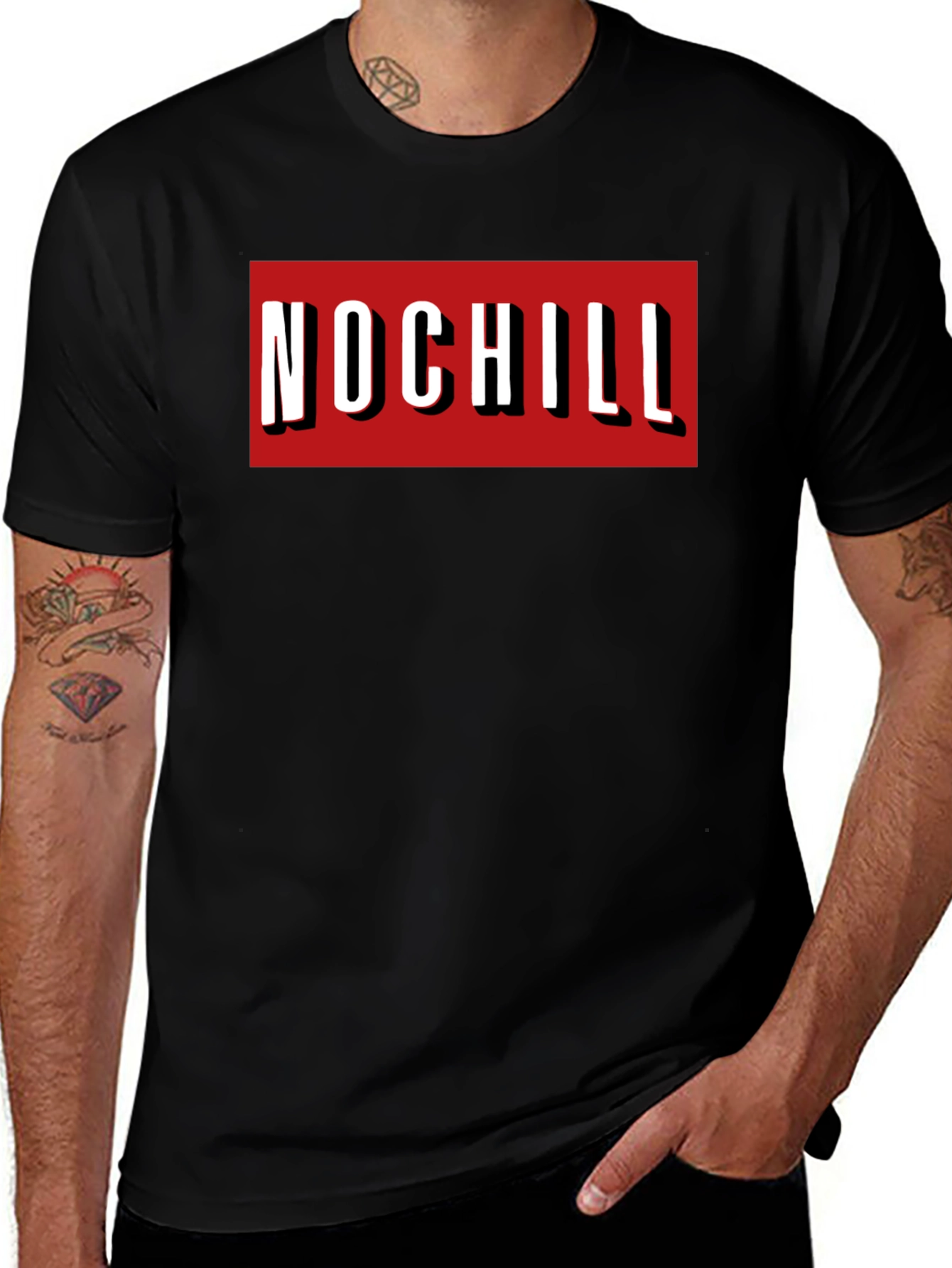 No Chill Graphic Tee - Bold Red Box Print