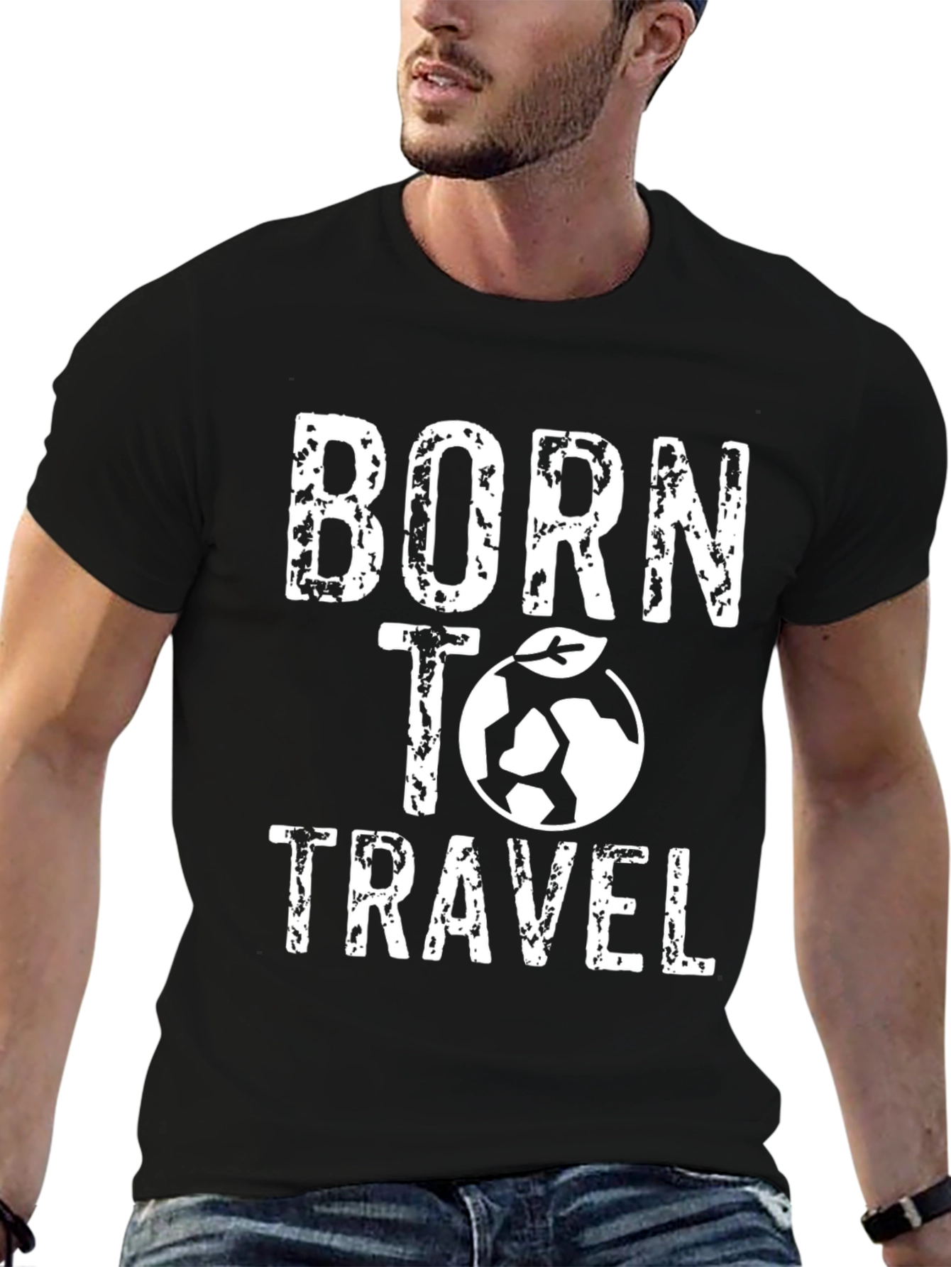 Born To Travel Graphic Tee - Black