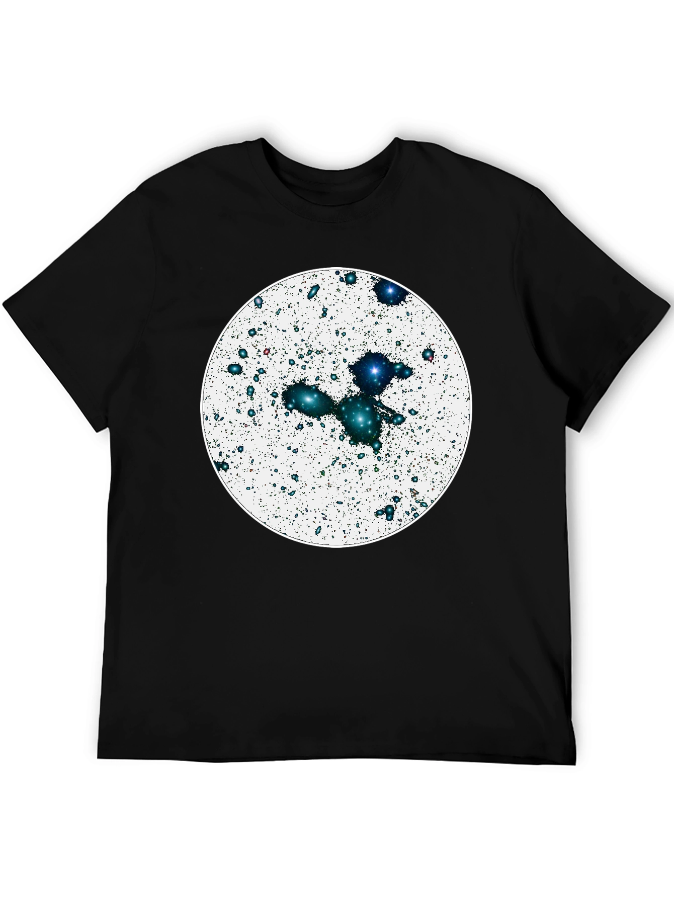 Cosmic Galaxy Graphic Tee - Black Cotton Blend