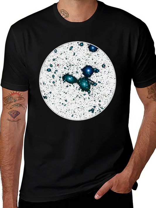 Cosmic Galaxy Graphic Tee - Black Cotton Blend