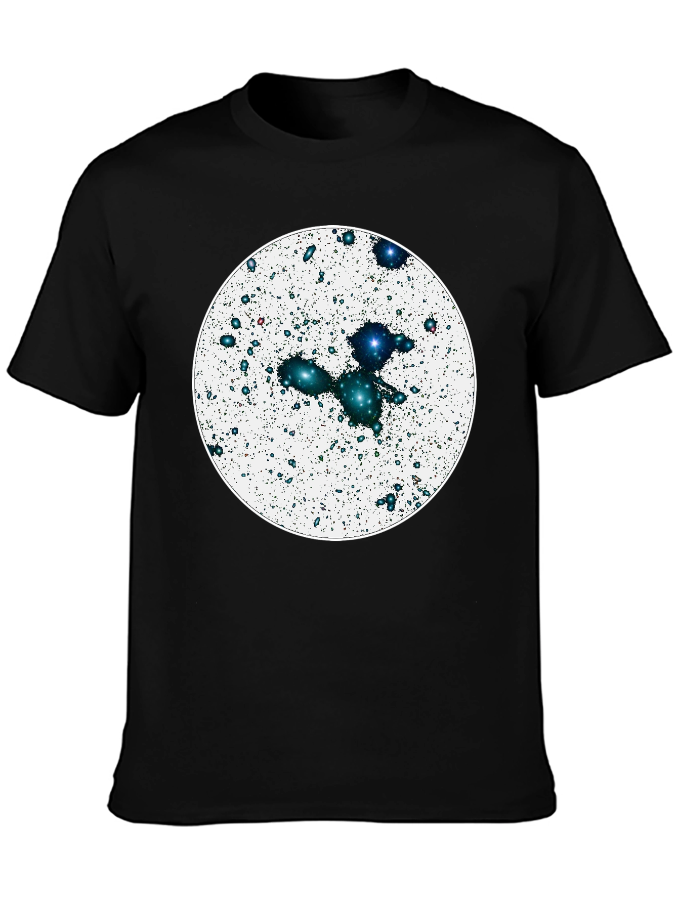 Cosmic Galaxy Graphic Tee - Black Cotton Blend