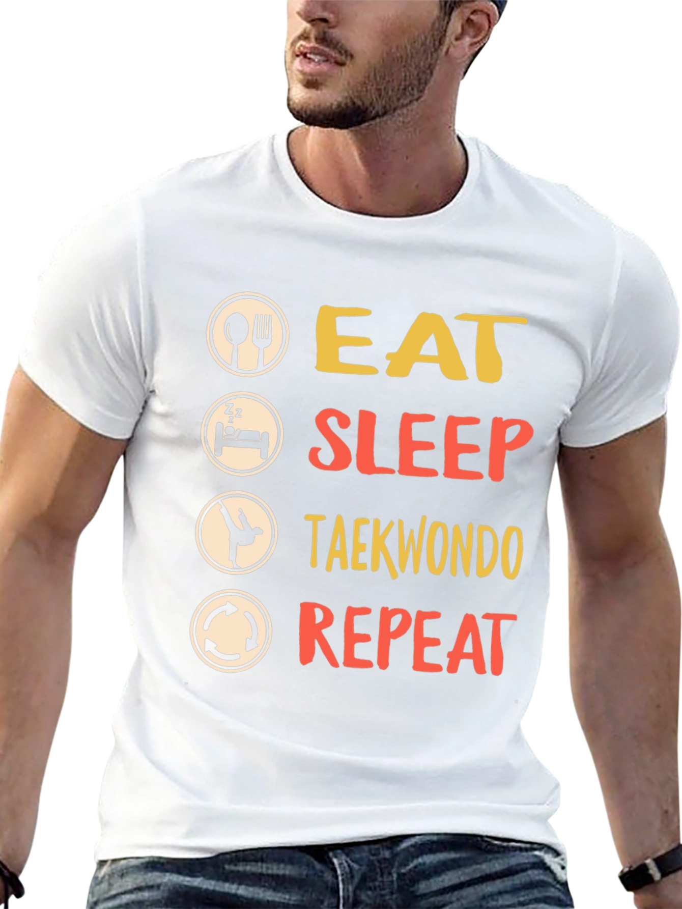 Eat Sleep Taekwondo Repeat Black T-Shirt