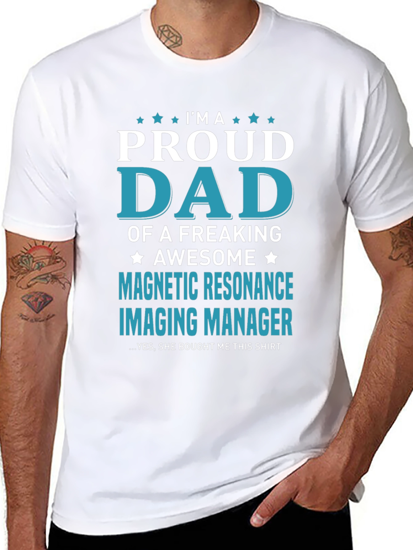 Proud Dad Magnetic Resonance Imaging Manager T-Shirt