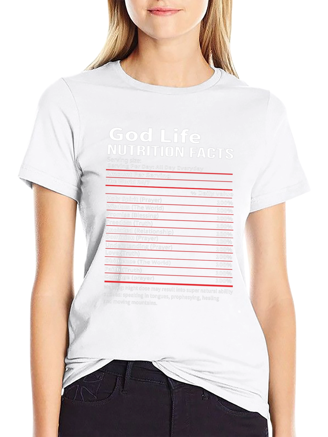 God Life Nutrition Facts Black T-Shirt