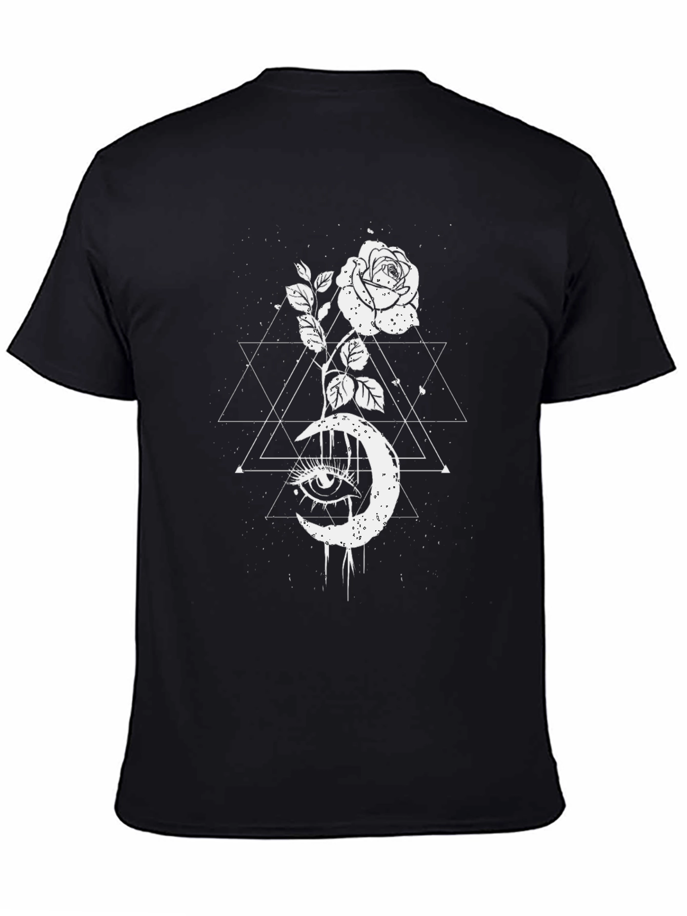 Mystic Rose Moon Graphic Tee - Black