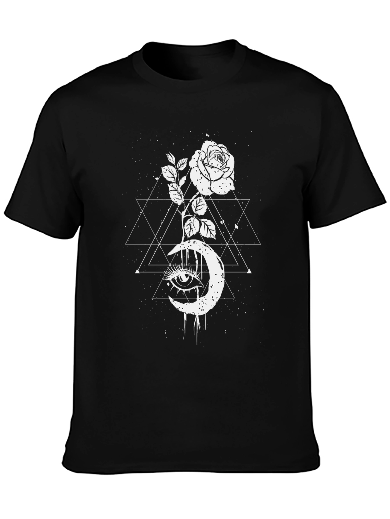 Mystic Rose Moon Graphic Tee - Black