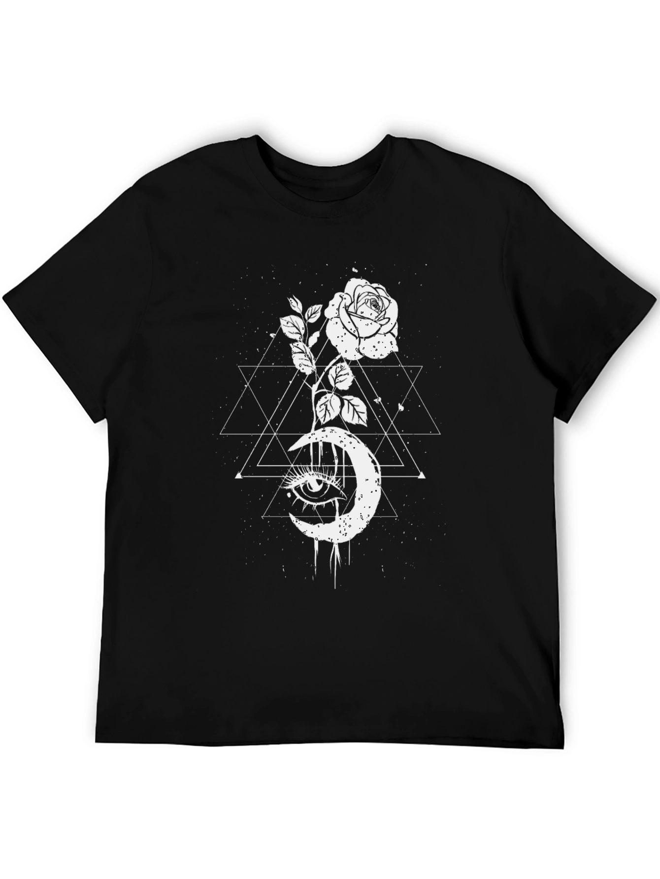 Mystic Rose Moon Graphic Tee - Black