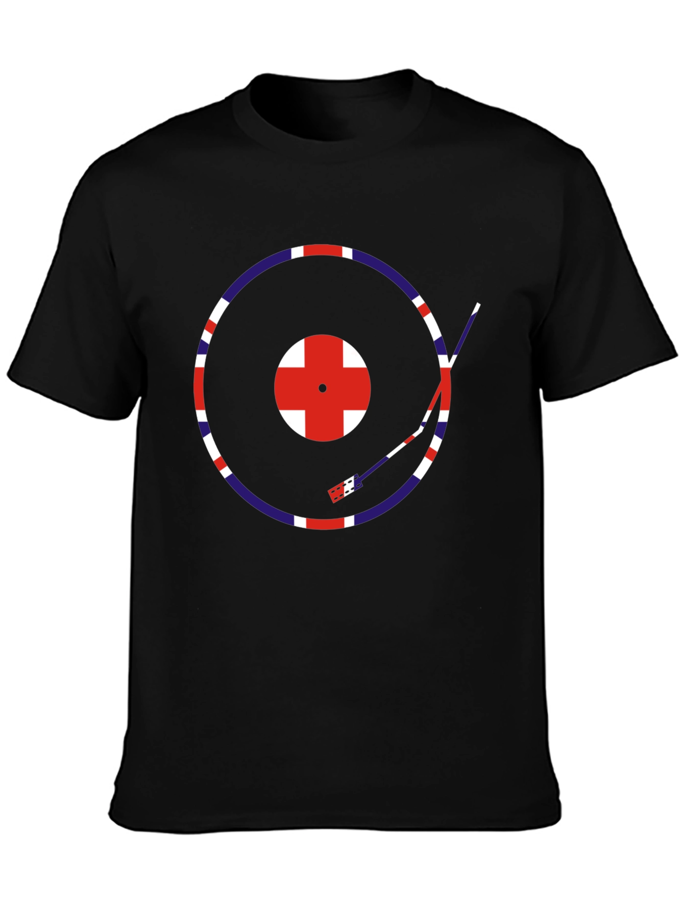 Retro Union Jack Vinyl Record T-Shirt