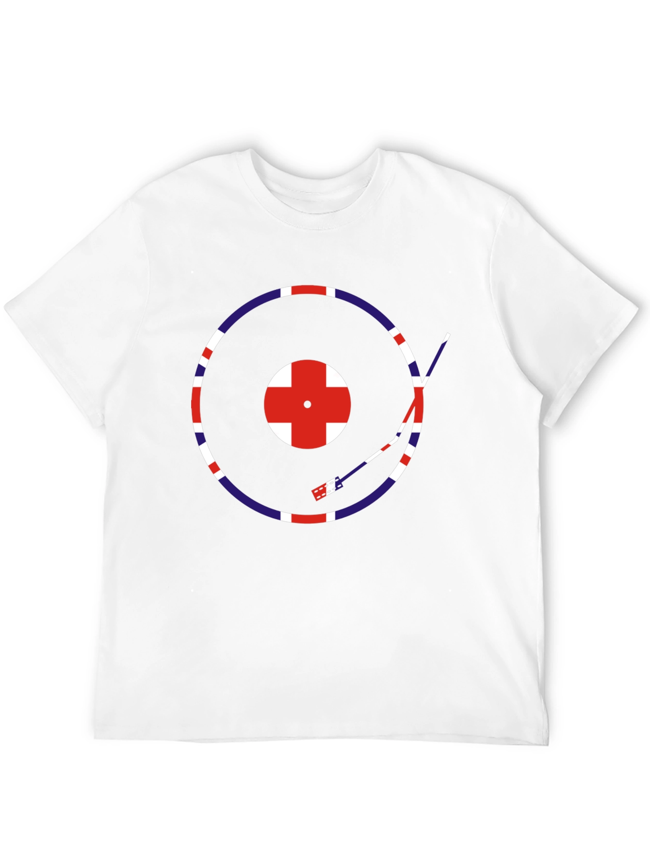 Retro Union Jack Vinyl Record T-Shirt