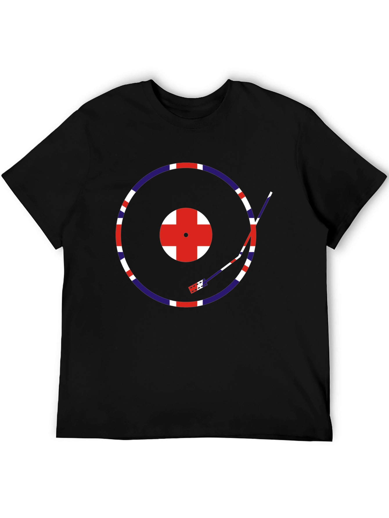 Retro Union Jack Vinyl Record T-Shirt