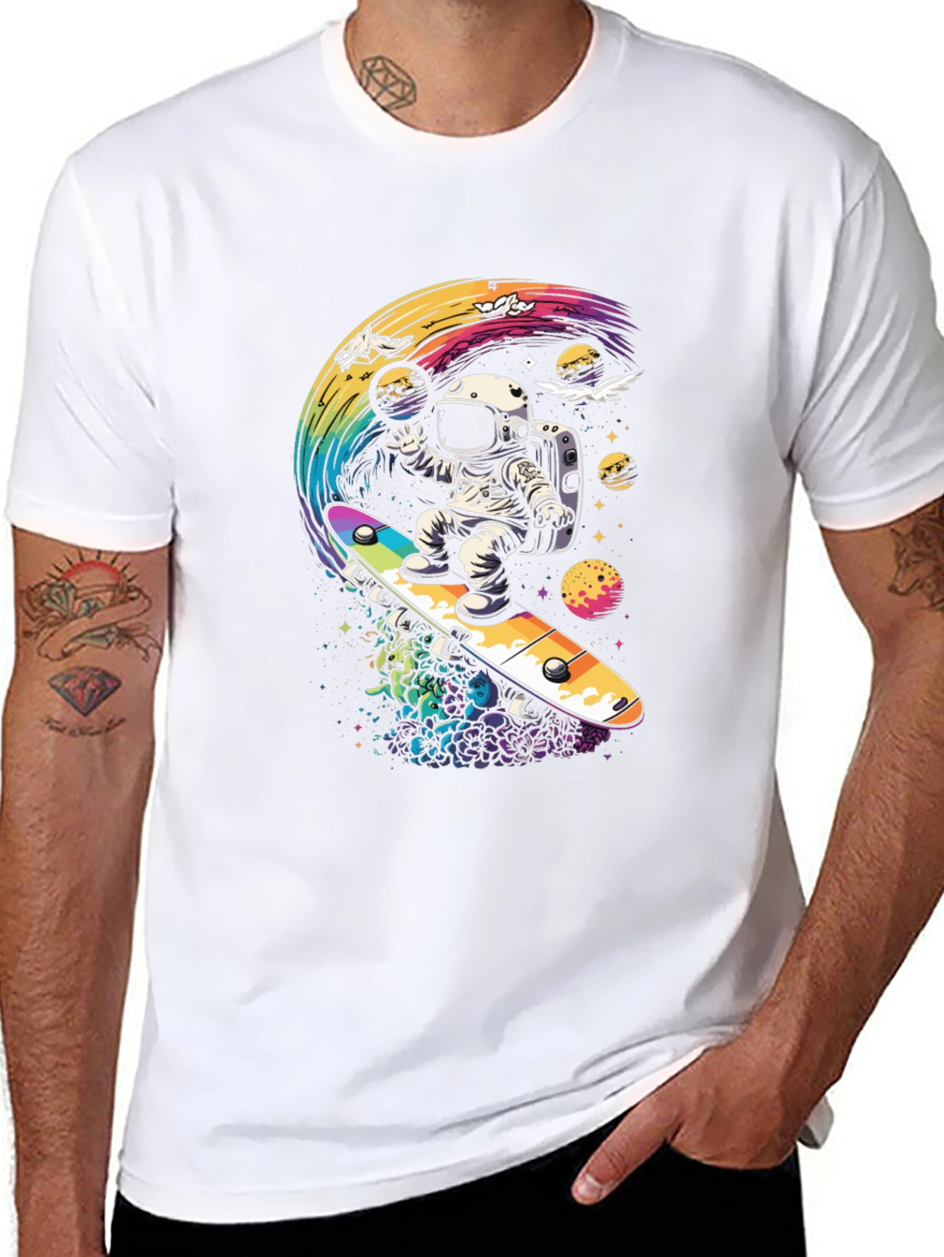 Astronaut Skateboard T-Shirt - Galaxy Ride