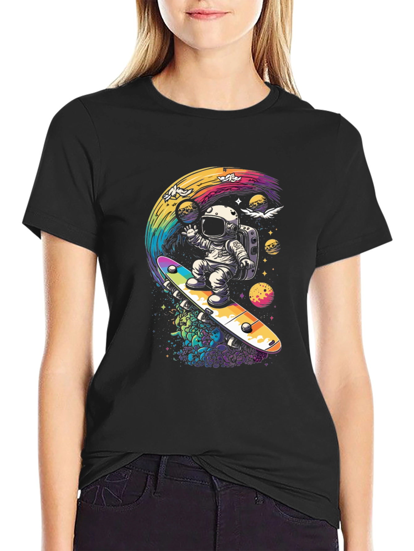 Astronaut Skateboard T-Shirt - Galaxy Ride