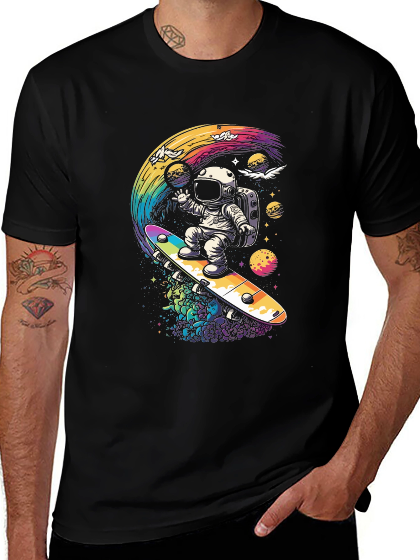 Astronaut Skateboard T-Shirt - Galaxy Ride