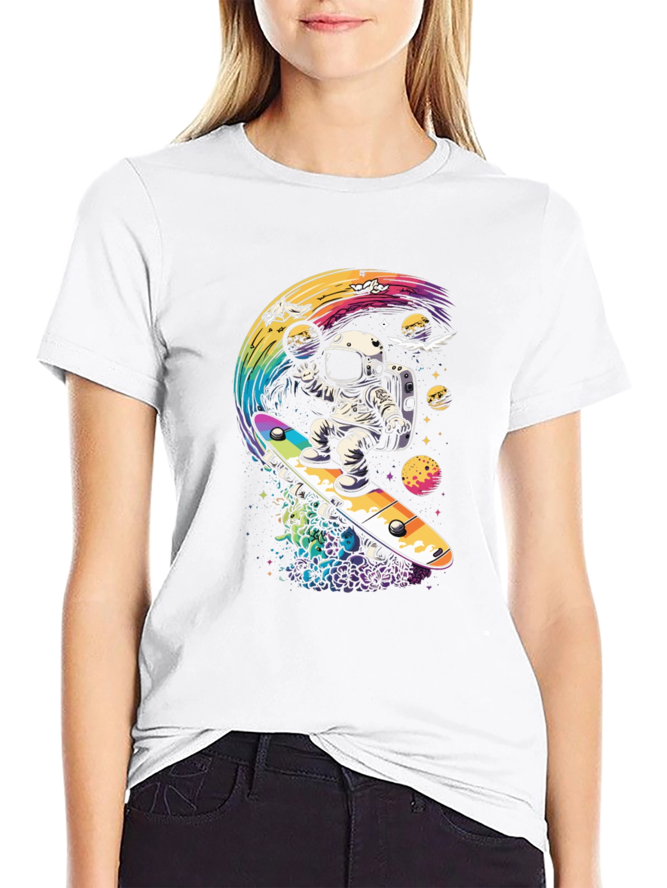 Astronaut Skateboard T-Shirt - Galaxy Ride