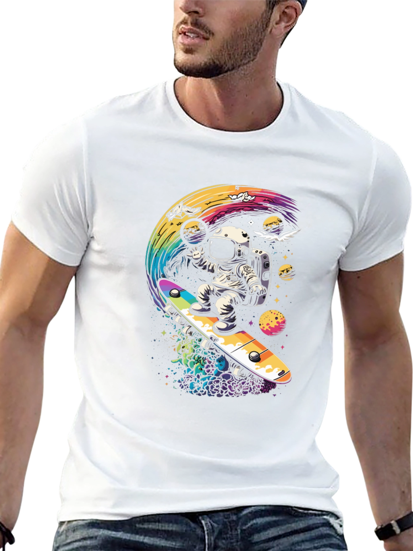 Astronaut Skateboard T-Shirt - Galaxy Ride