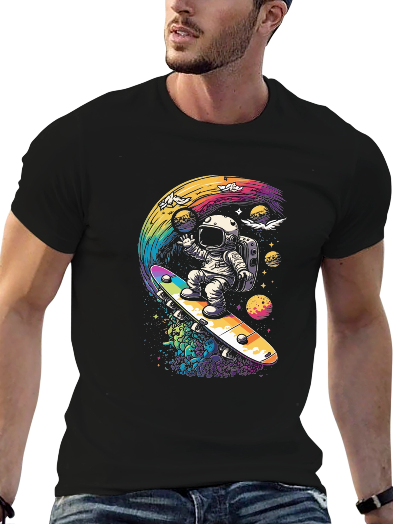 Astronaut Skateboard T-Shirt - Galaxy Ride