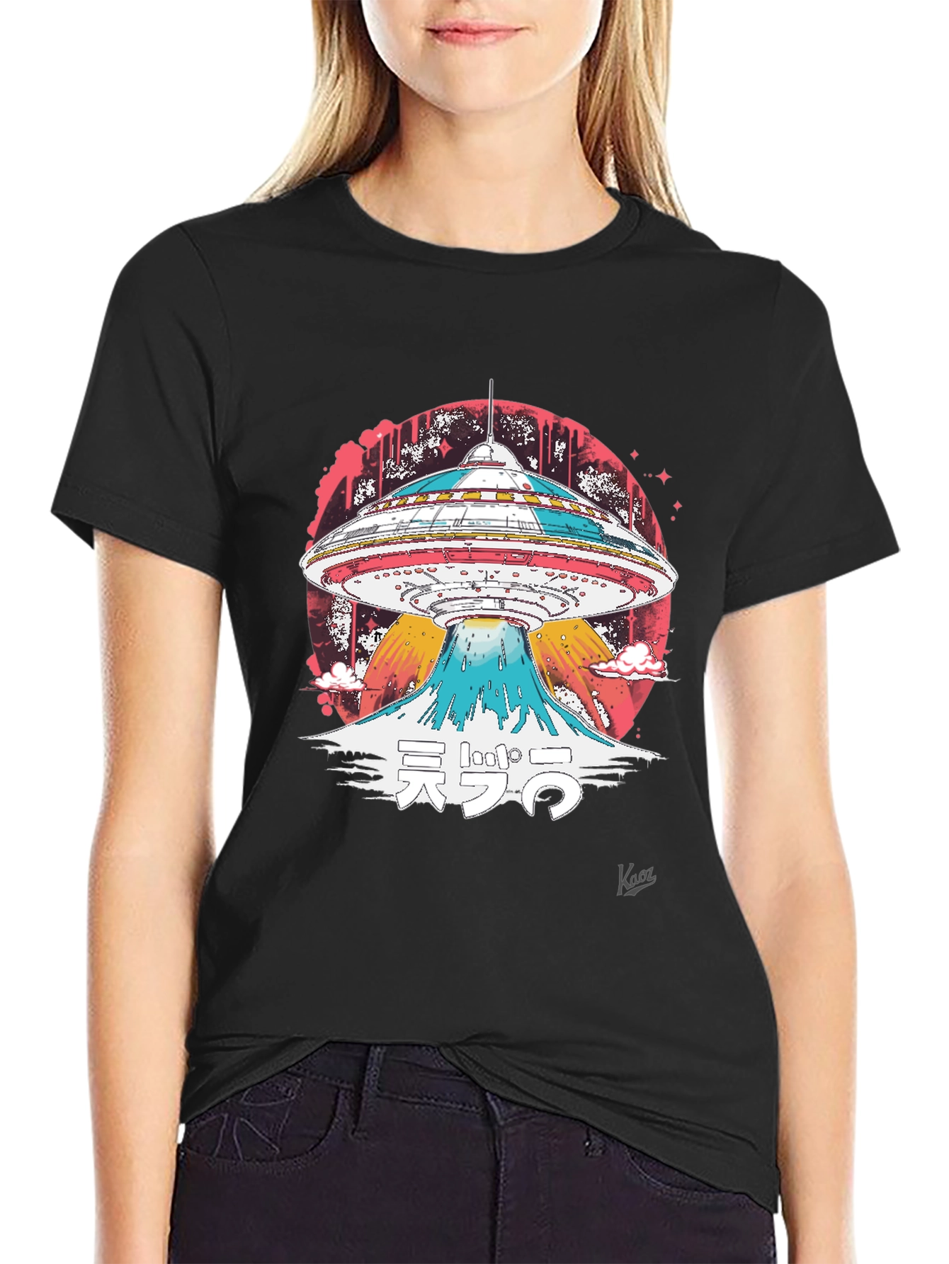 UFO Mount Fuji Graphic T-Shirt