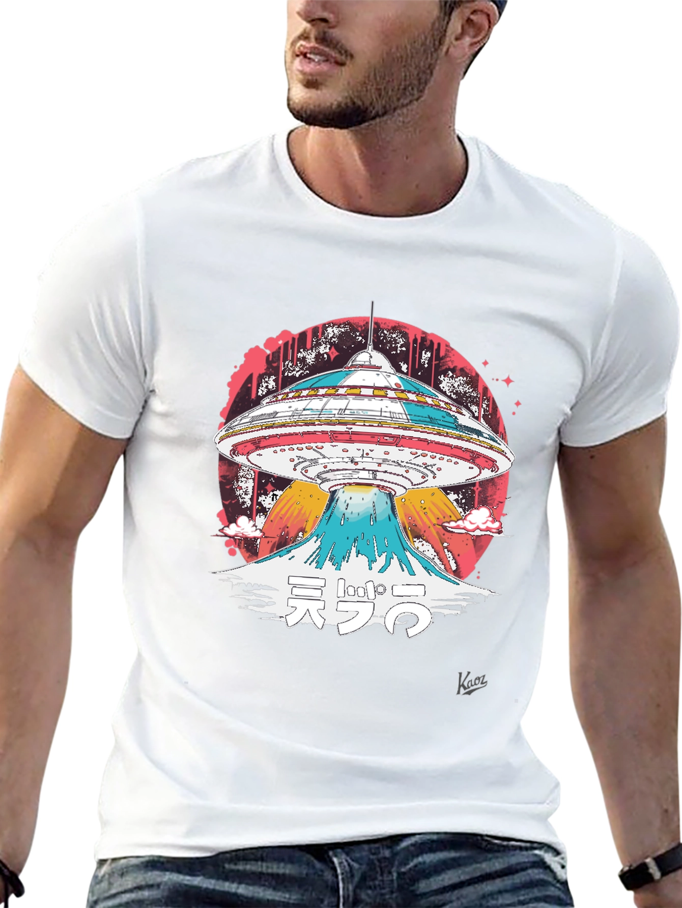 UFO Mount Fuji Graphic T-Shirt
