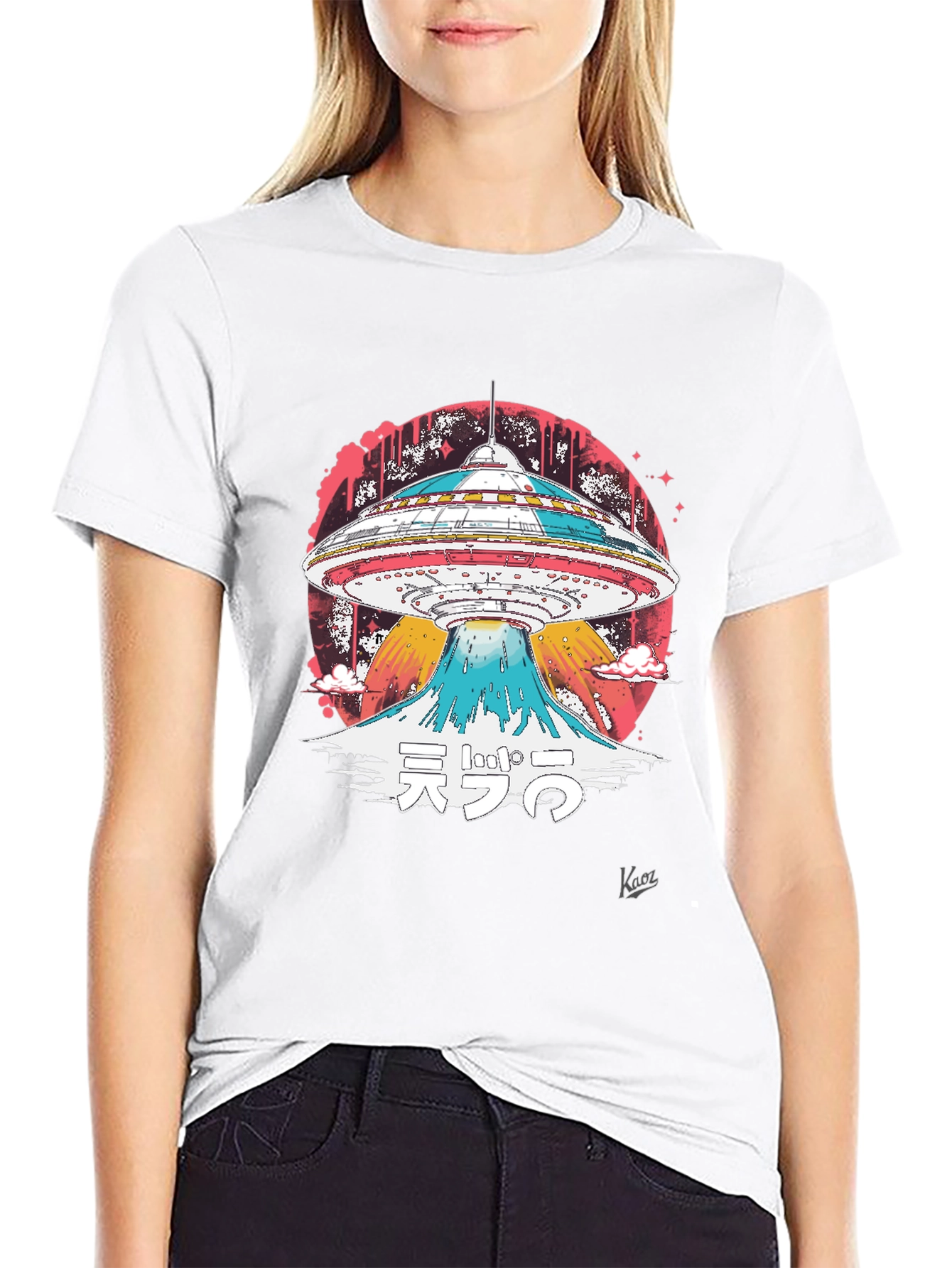 UFO Mount Fuji Graphic T-Shirt