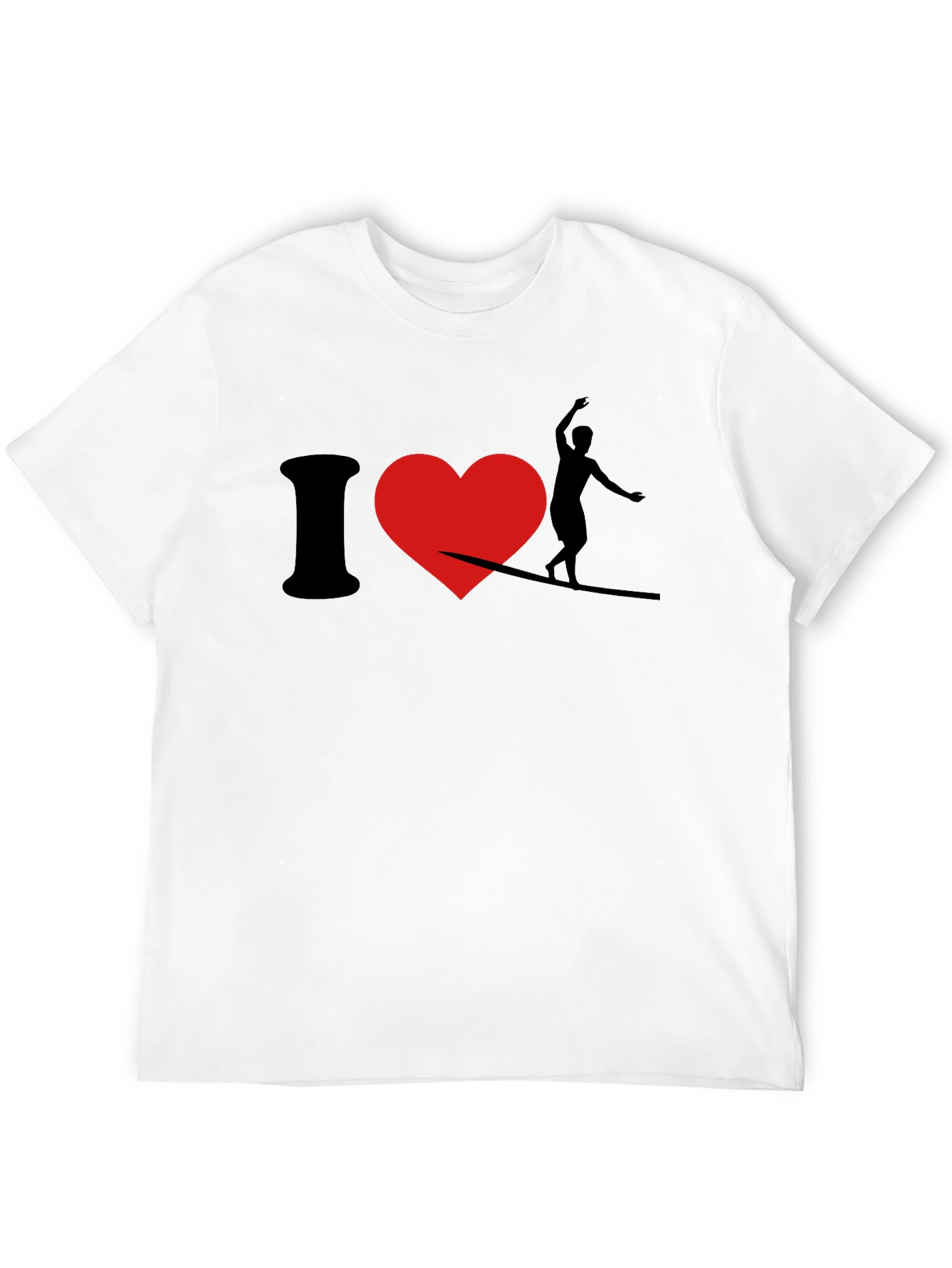 I Love Slacklining T-Shirt - Black Cotton Tee