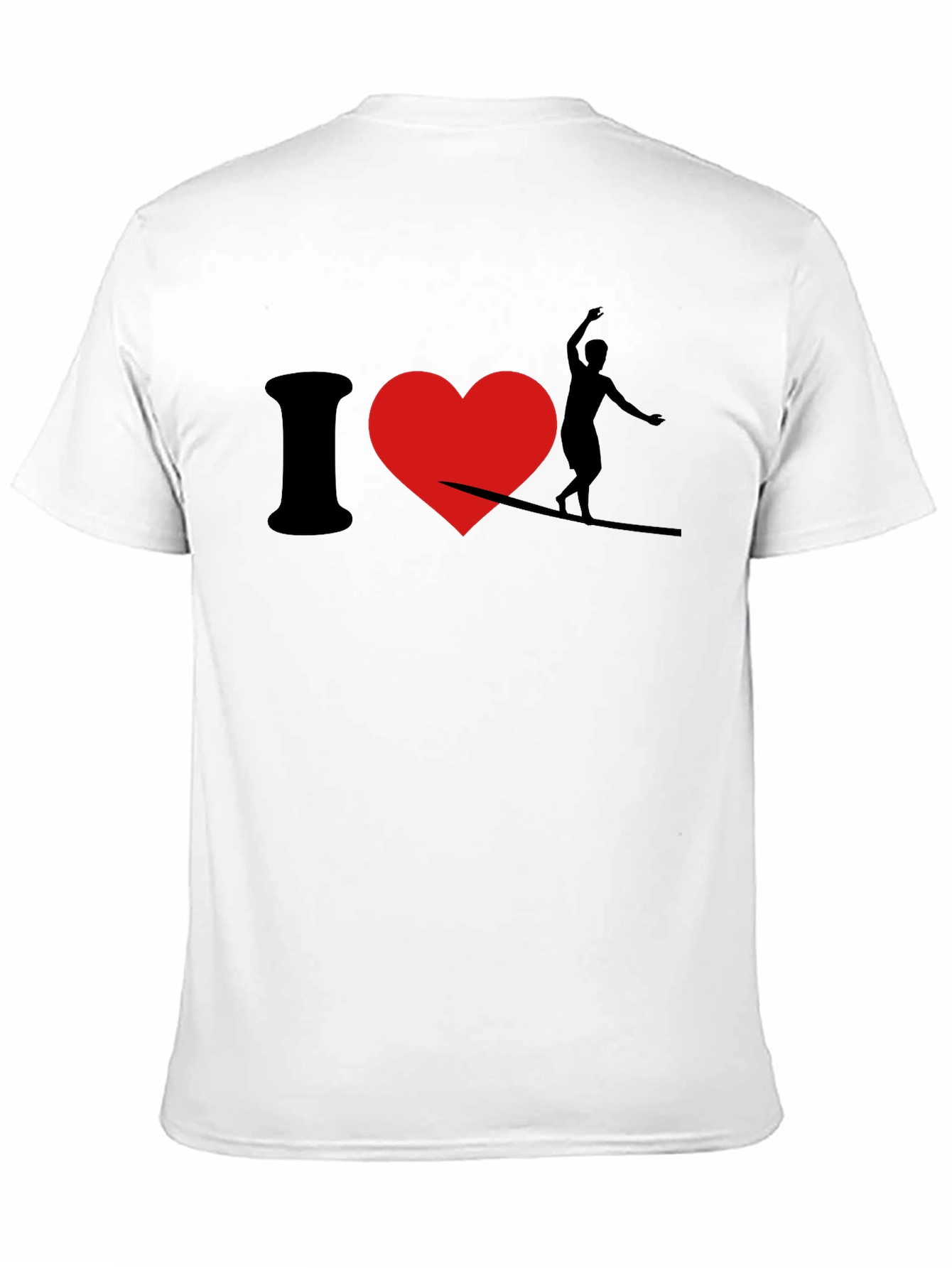 I Love Slacklining T-Shirt - Black Cotton Tee