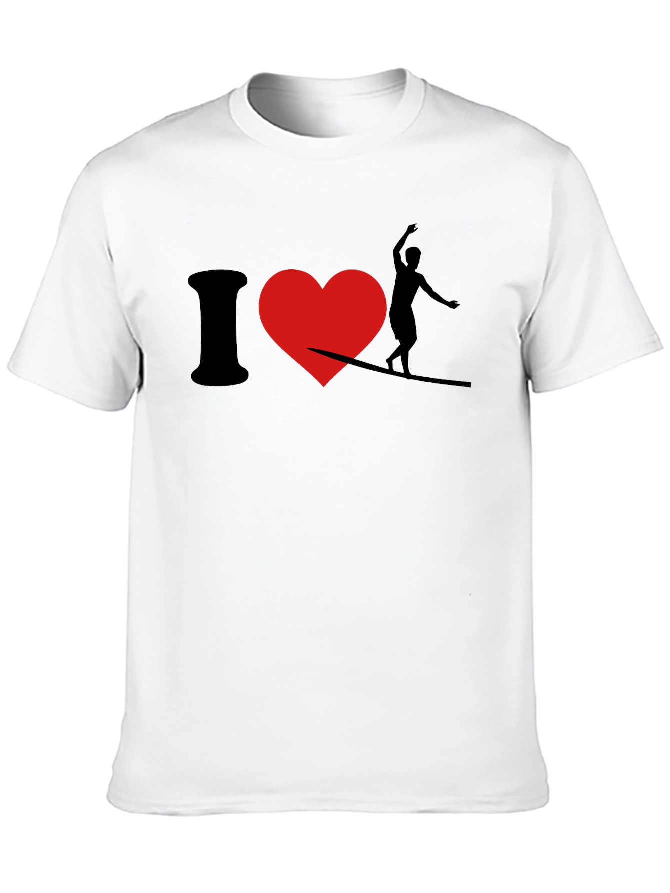 I Love Slacklining T-Shirt - Black Cotton Tee