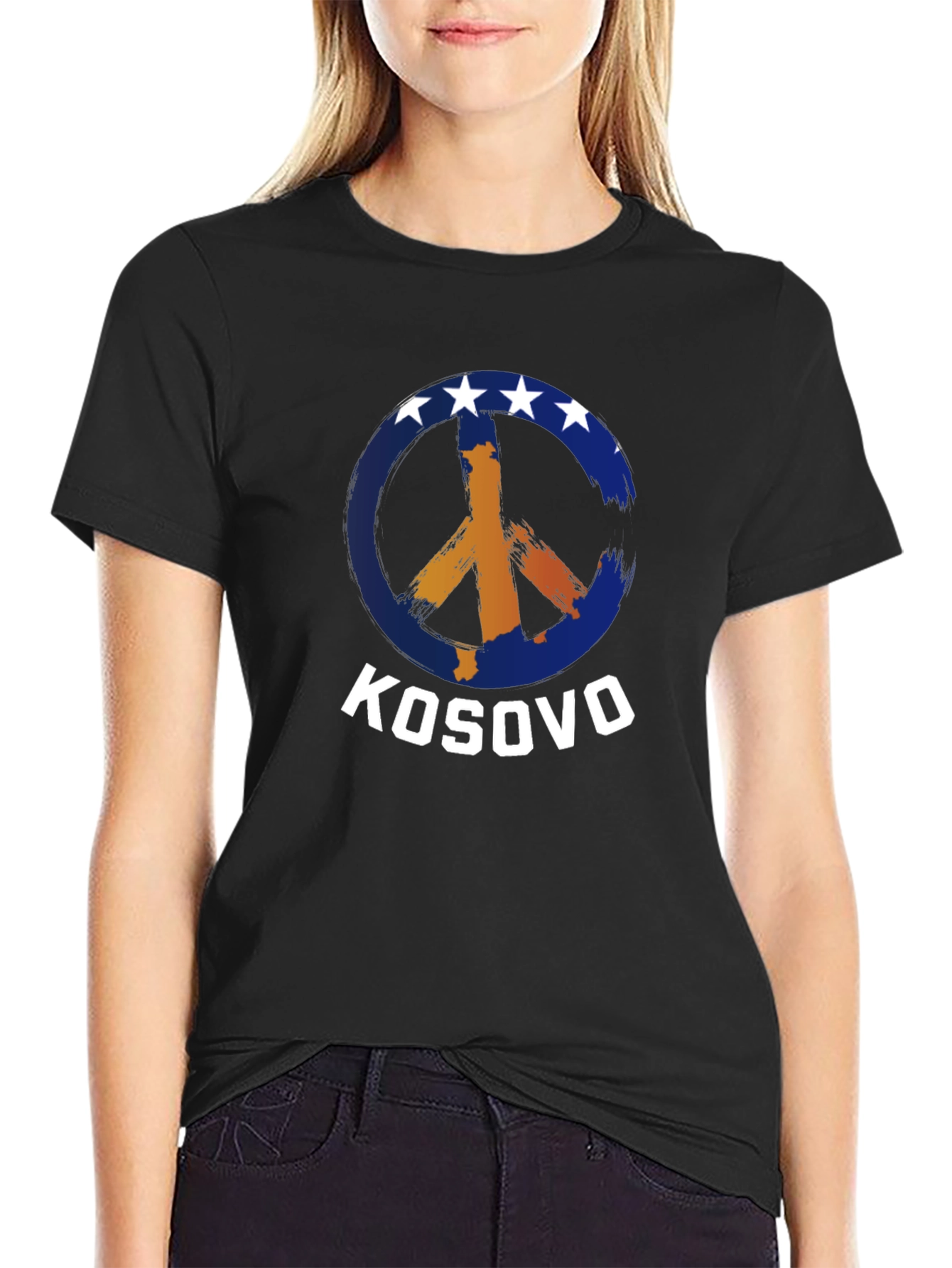 Kosovo Peace Sign Graphic T-Shirt