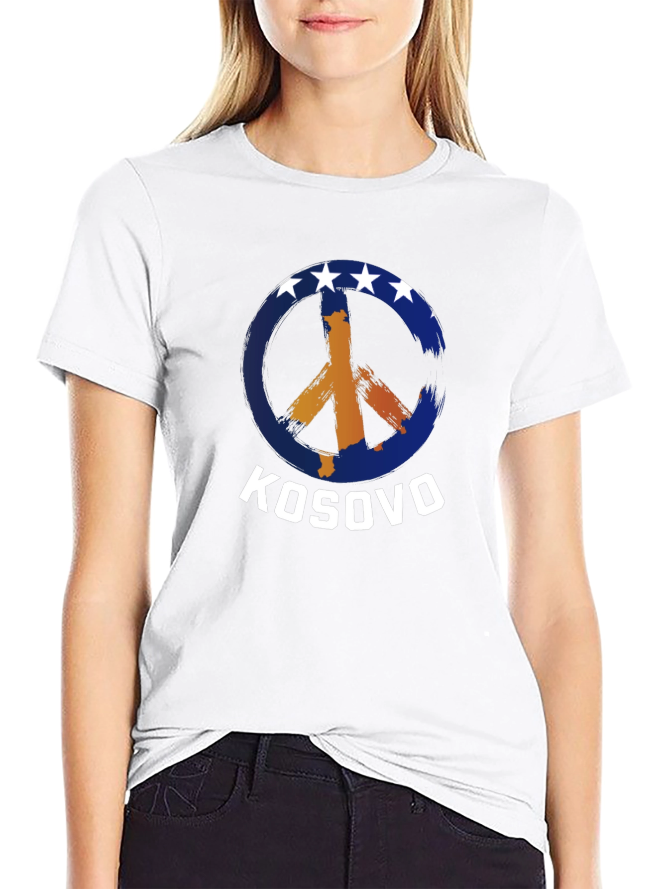 Kosovo Peace Sign Graphic T-Shirt
