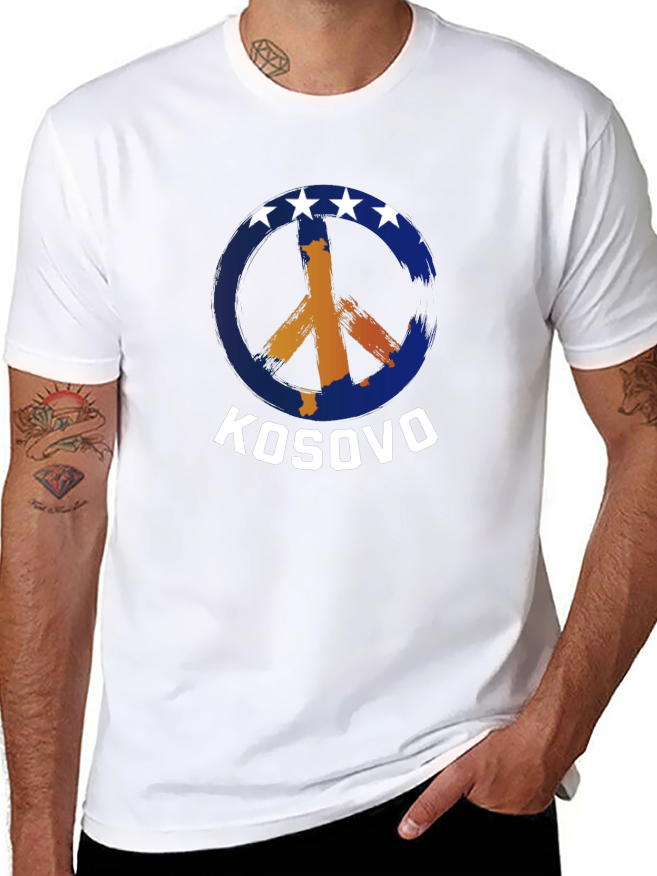 Kosovo Peace Sign Graphic T-Shirt
