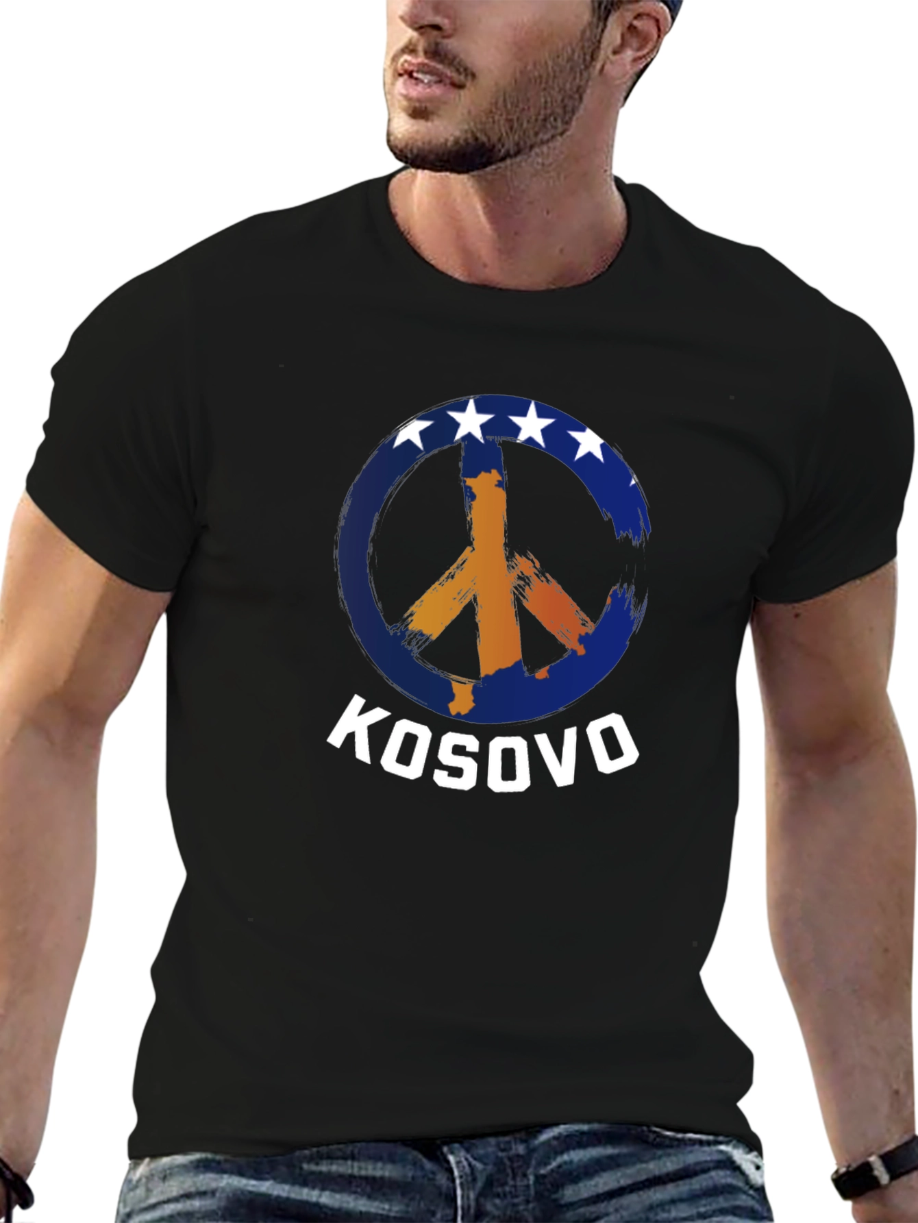 Kosovo Peace Sign Graphic T-Shirt