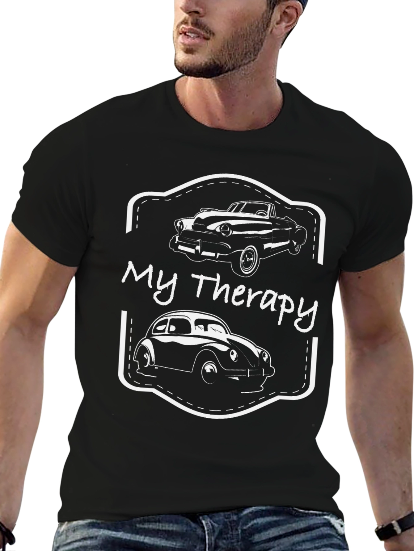 My Therapy Car Graphic T-Shirt - Black