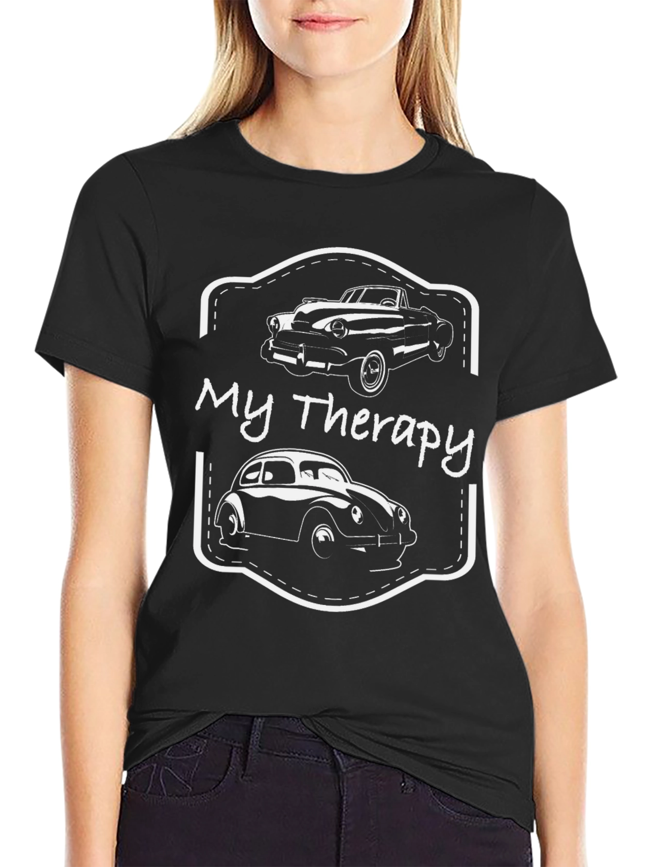 My Therapy Car Graphic T-Shirt - Black