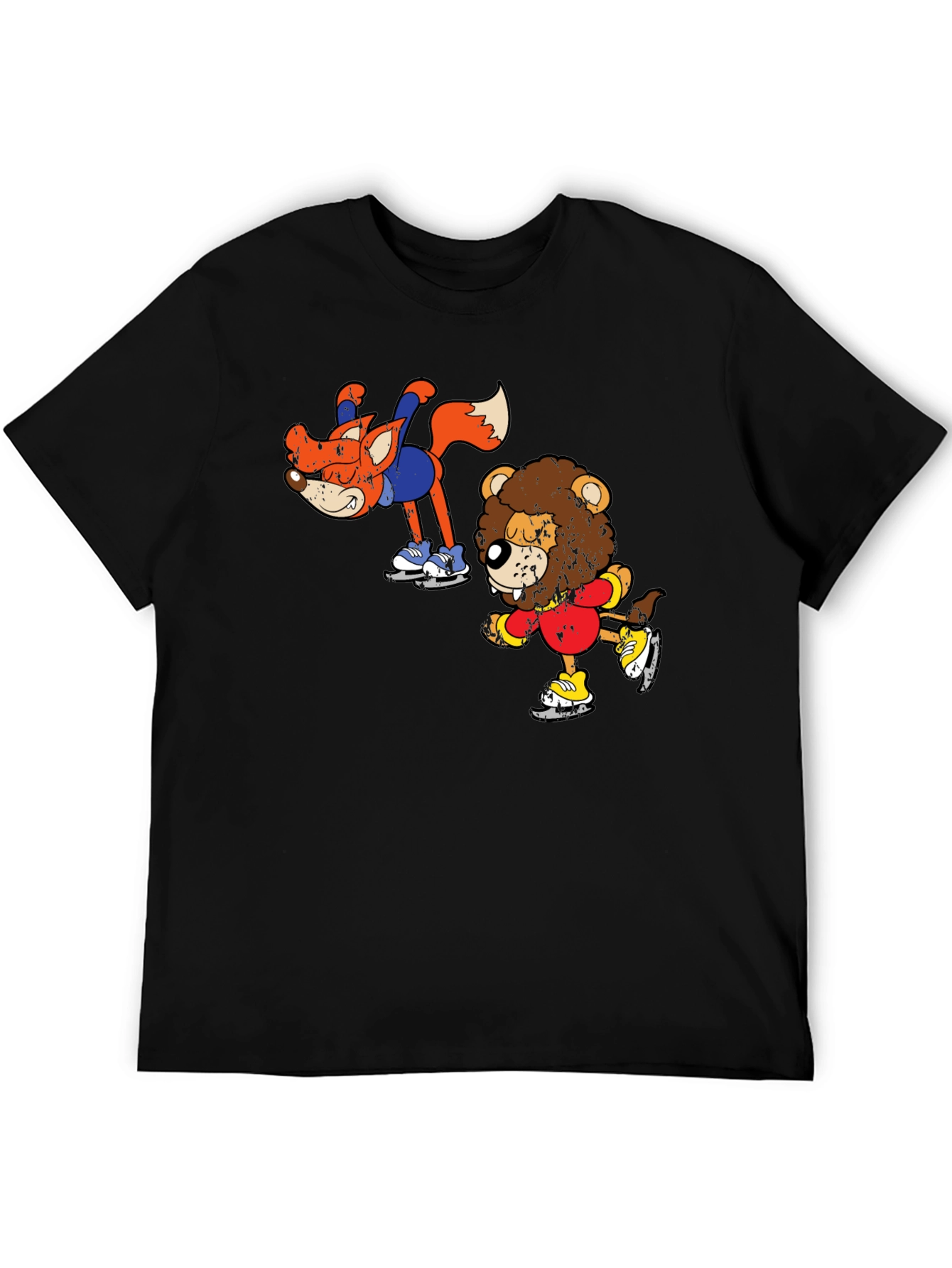 Skating Animals Graphic Tee - Fun Cartoon Shirt