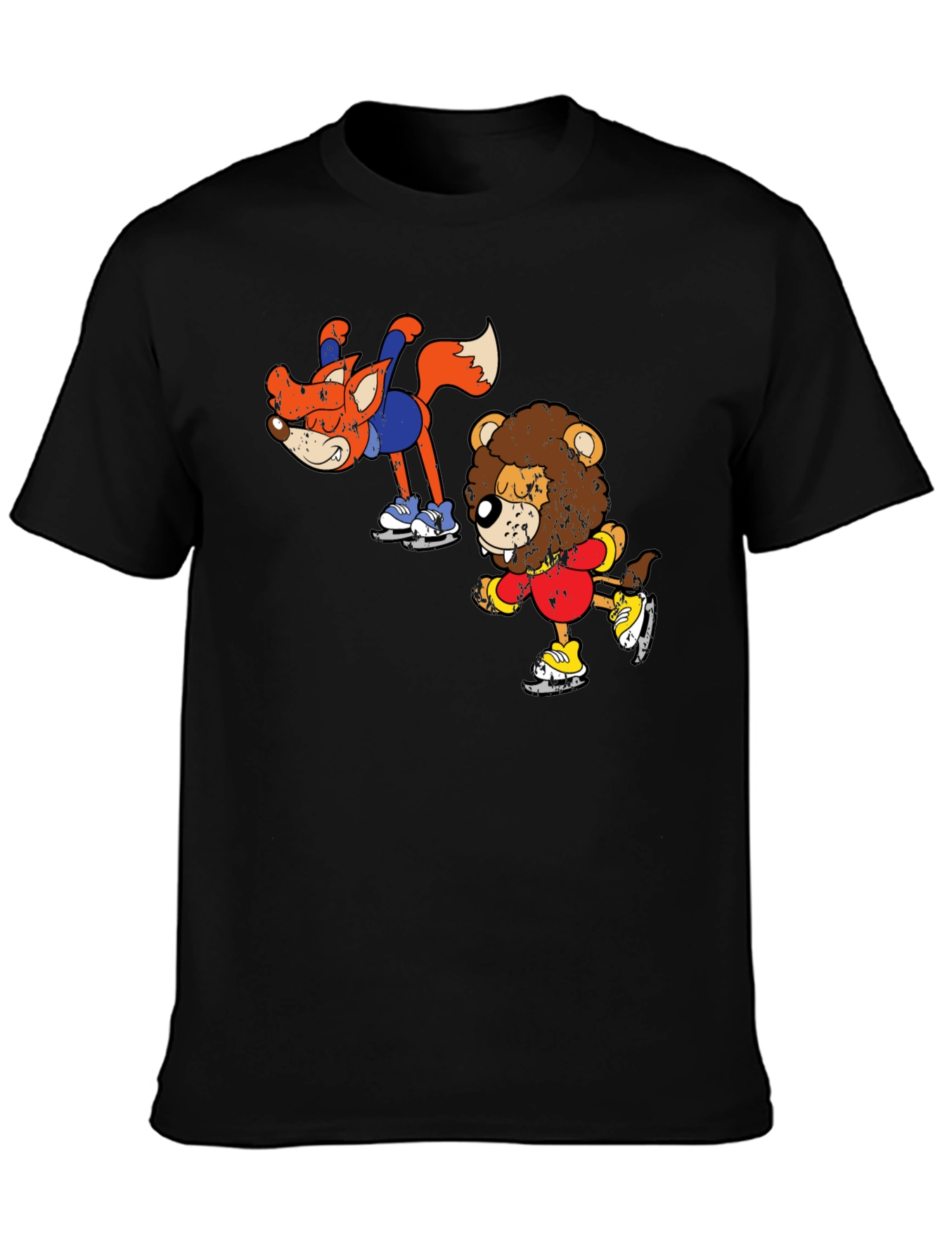 Skating Animals Graphic Tee - Fun Cartoon Shirt