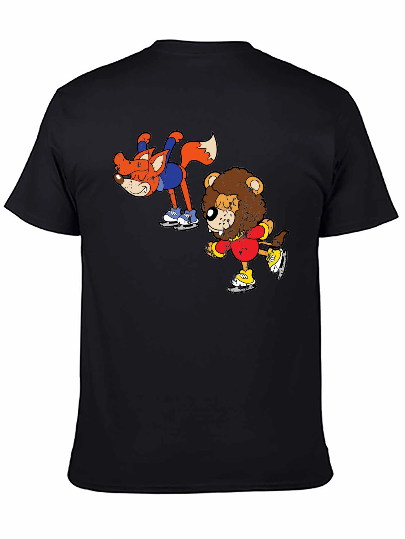 Skating Animals Graphic Tee - Fun Cartoon Shirt