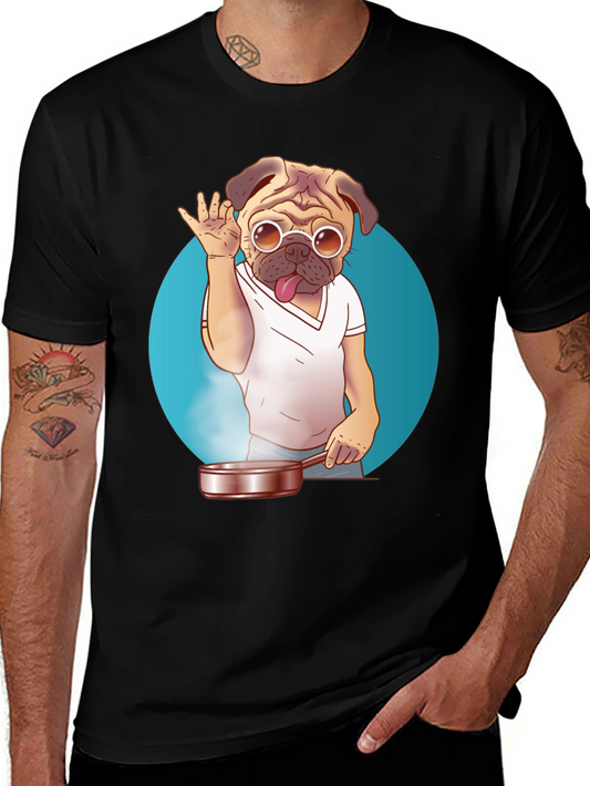 Pug Chef T-Shirt - Funny Culinary Dog Tee