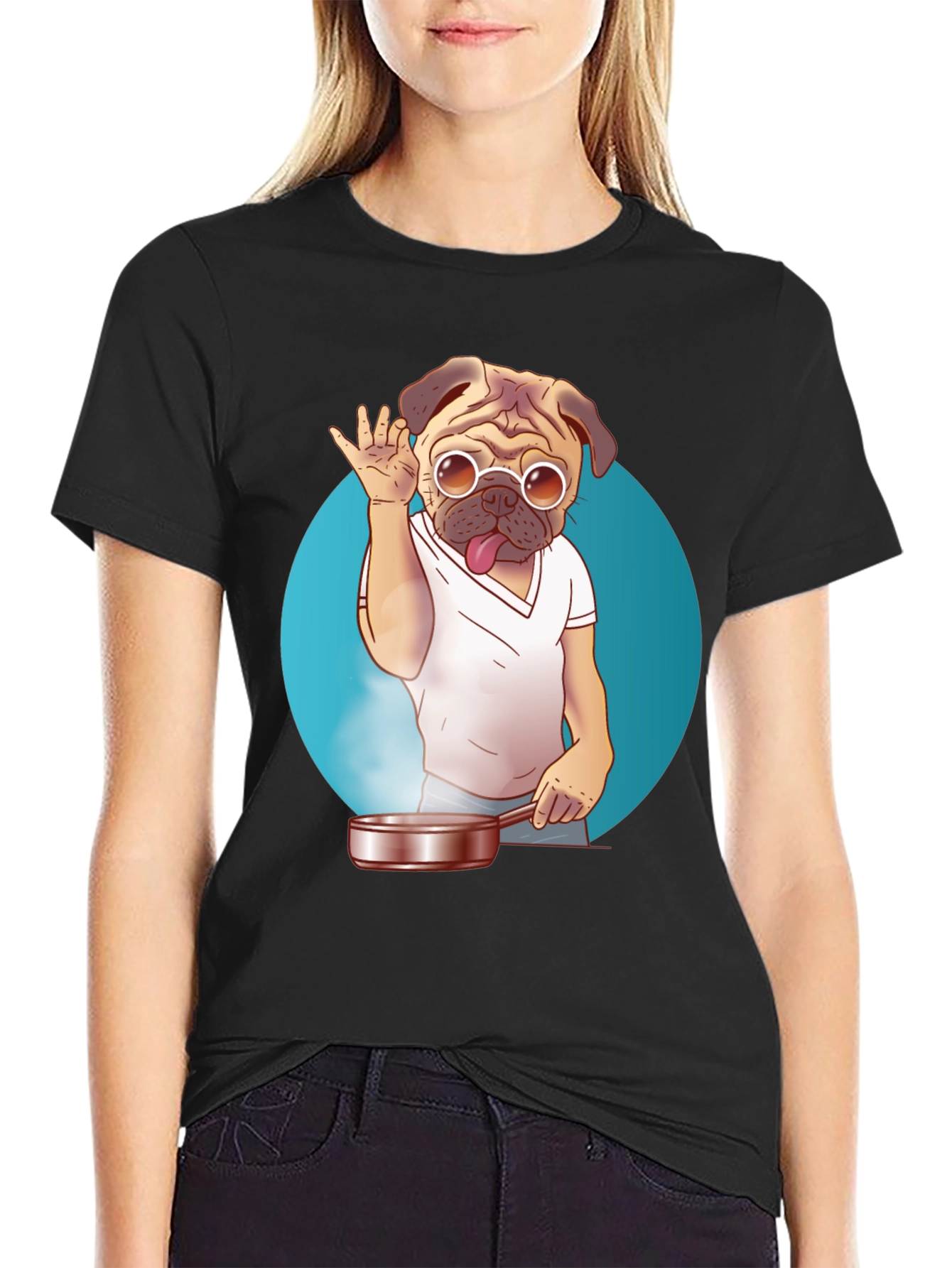 Pug Chef T-Shirt - Funny Culinary Dog Tee