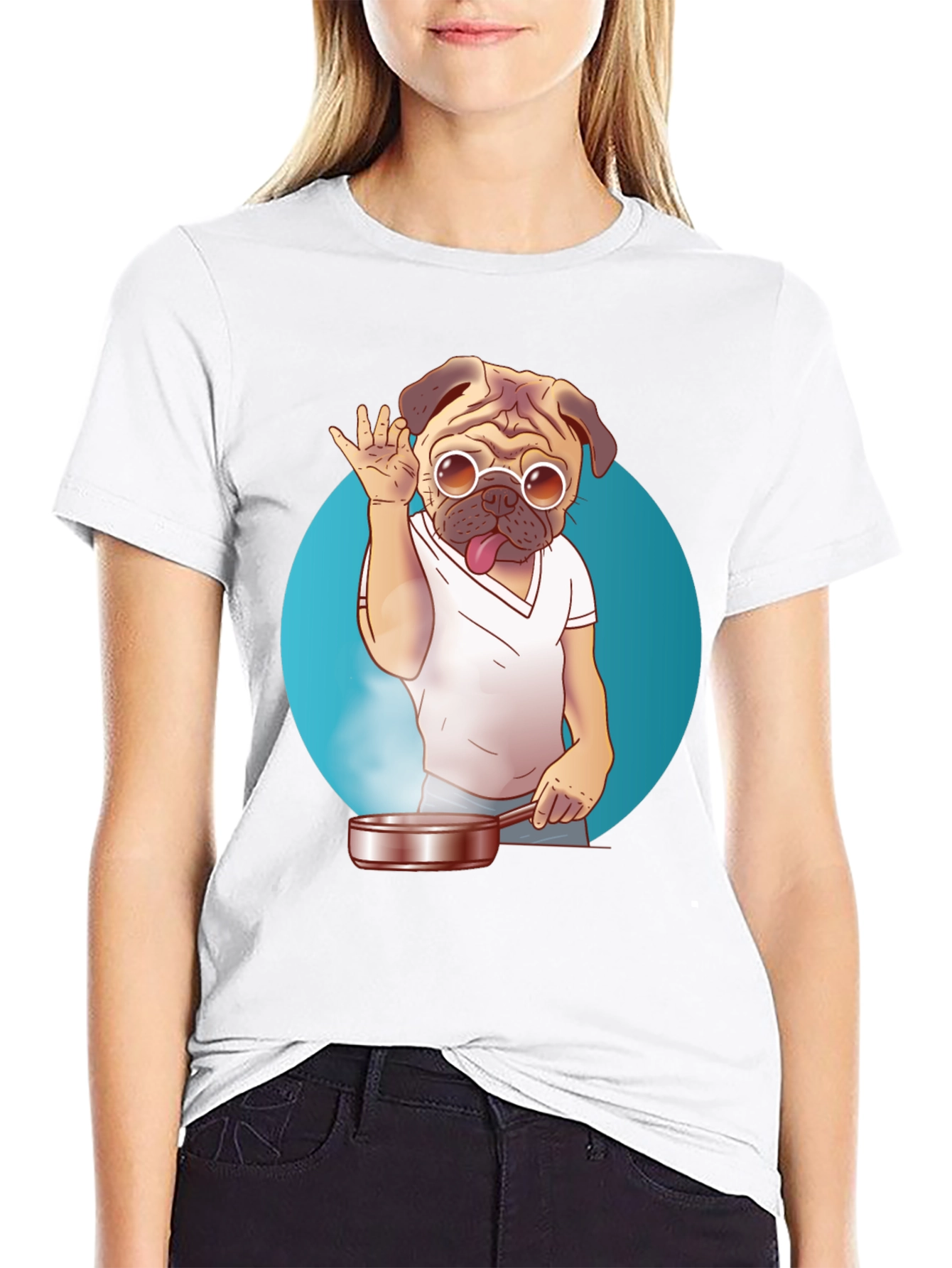 Pug Chef T-Shirt - Funny Culinary Dog Tee