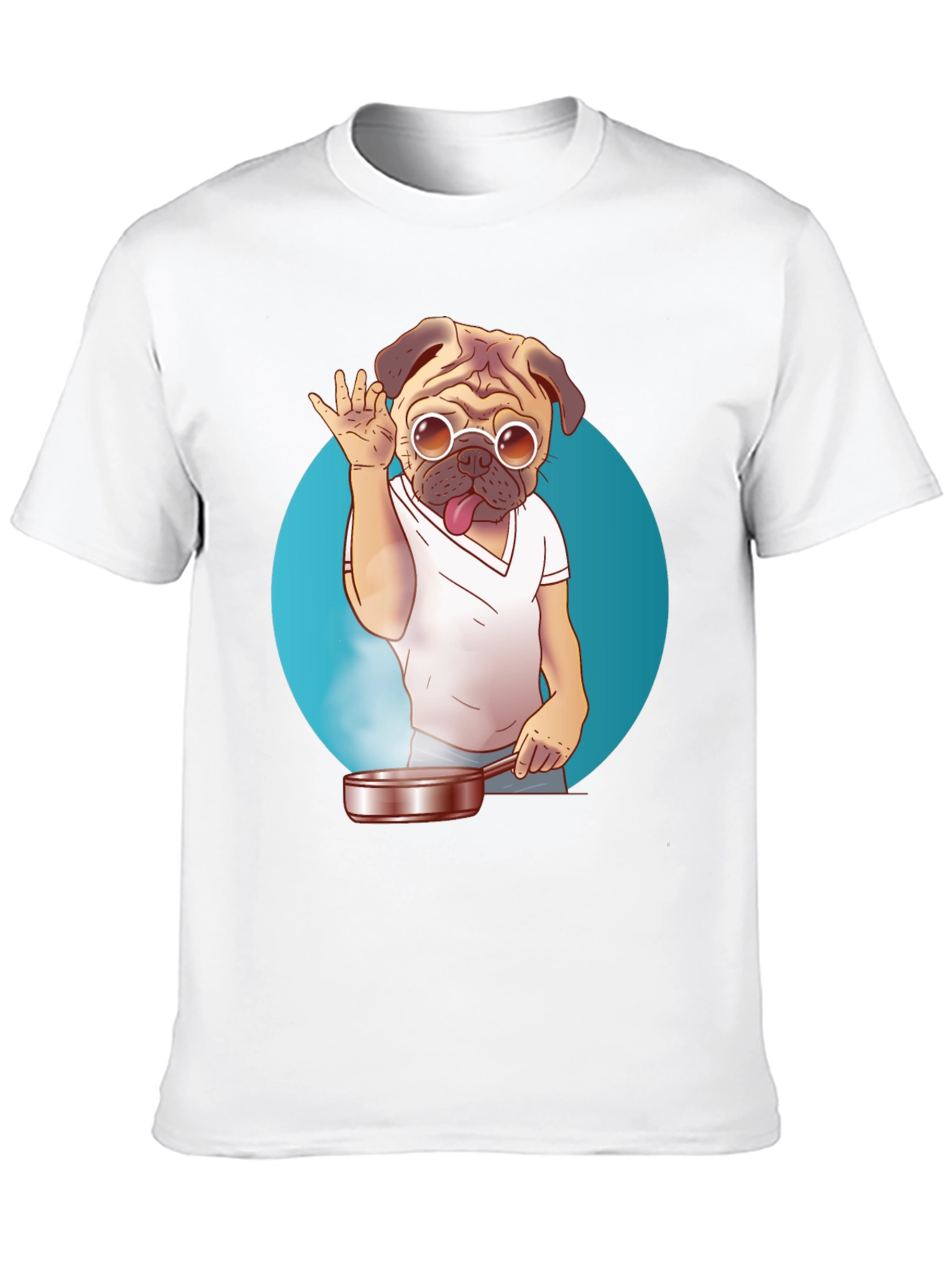 Pug Chef T-Shirt - Funny Culinary Dog Tee