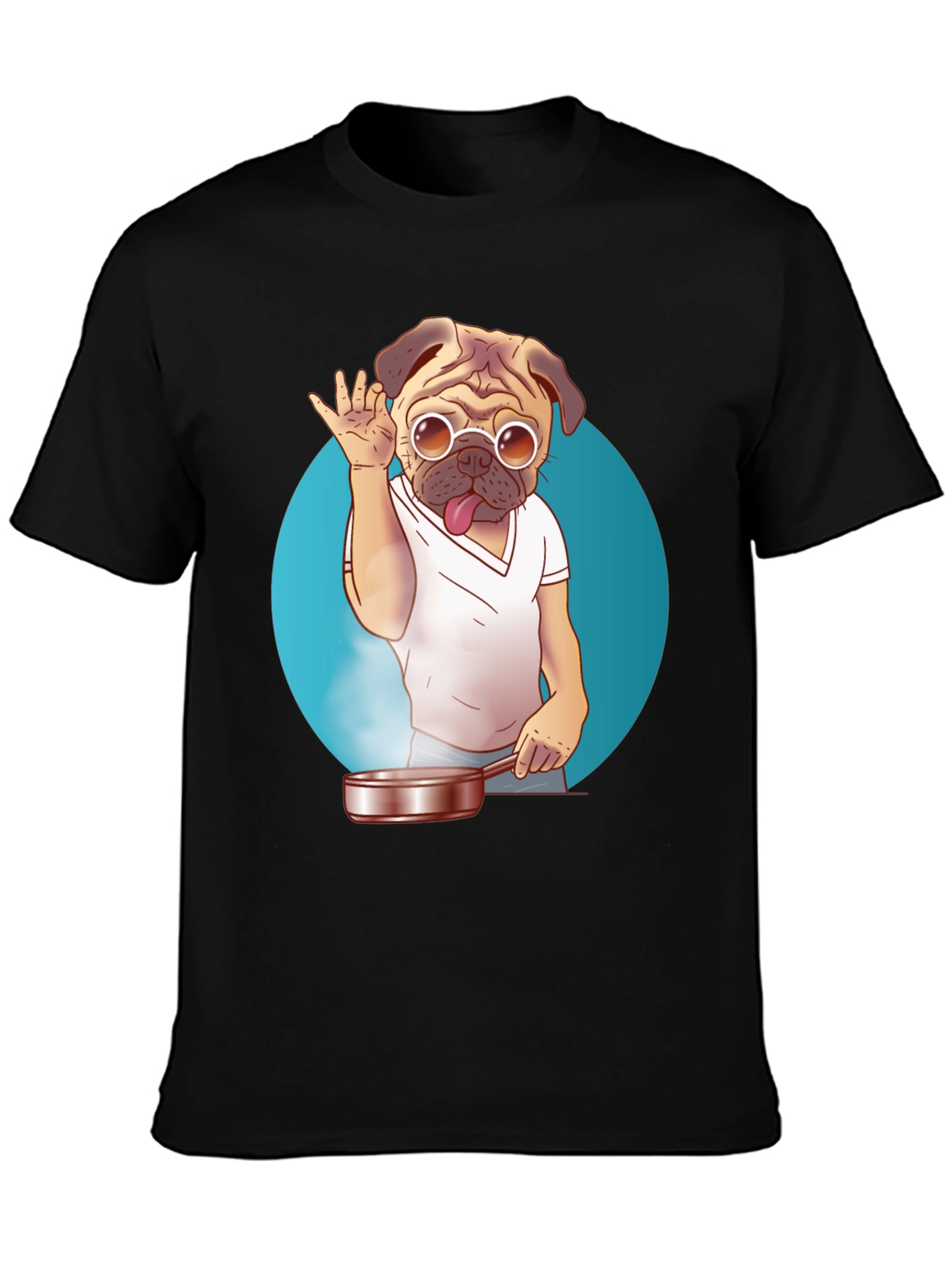 Pug Chef T-Shirt - Funny Culinary Dog Tee