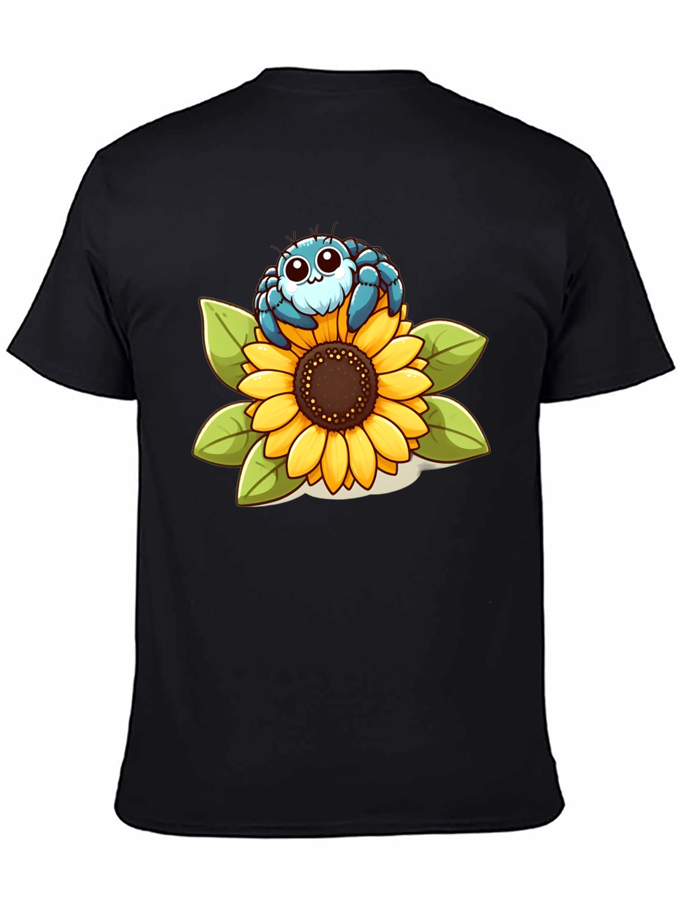 Cute Spider on Sunflower Graphic T-Shirt