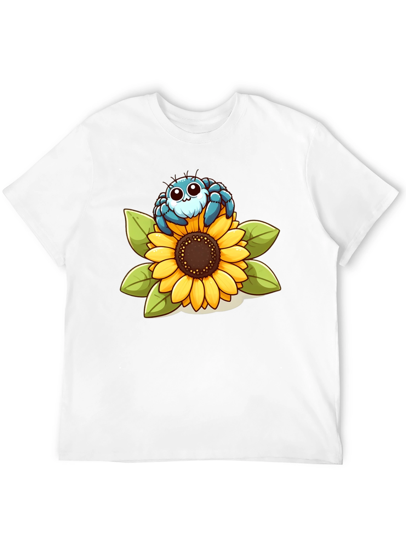 Cute Spider on Sunflower Graphic T-Shirt