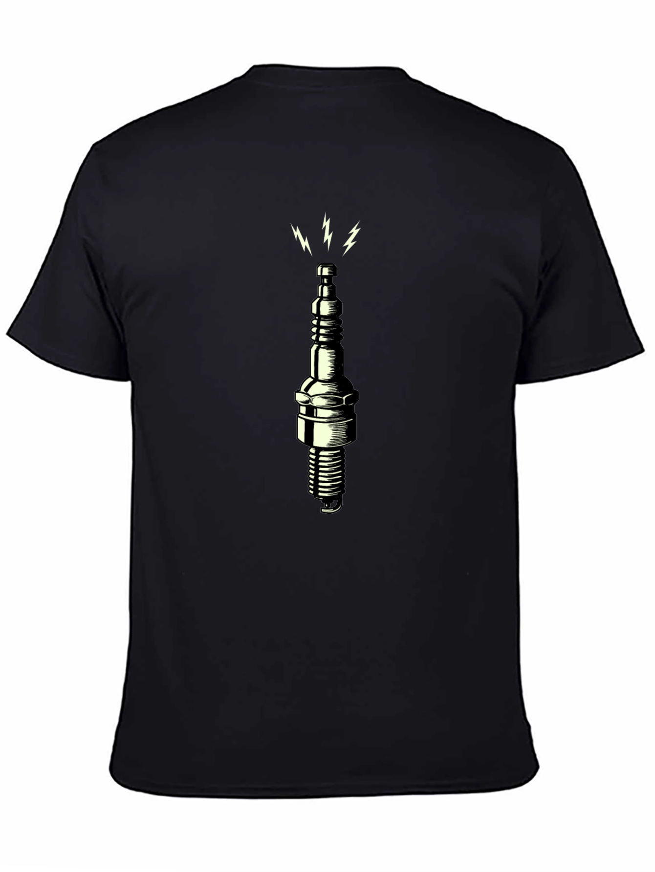Spark Plug Graphic Tee - Black Cotton