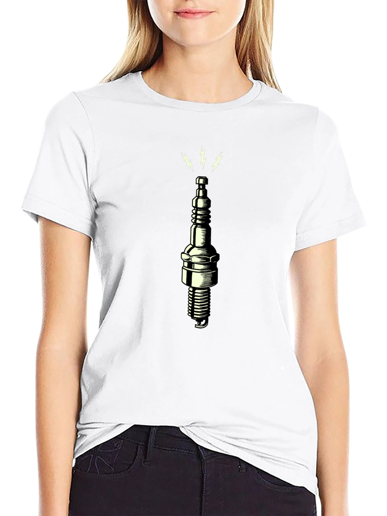 Spark Plug Graphic Tee - Black Cotton