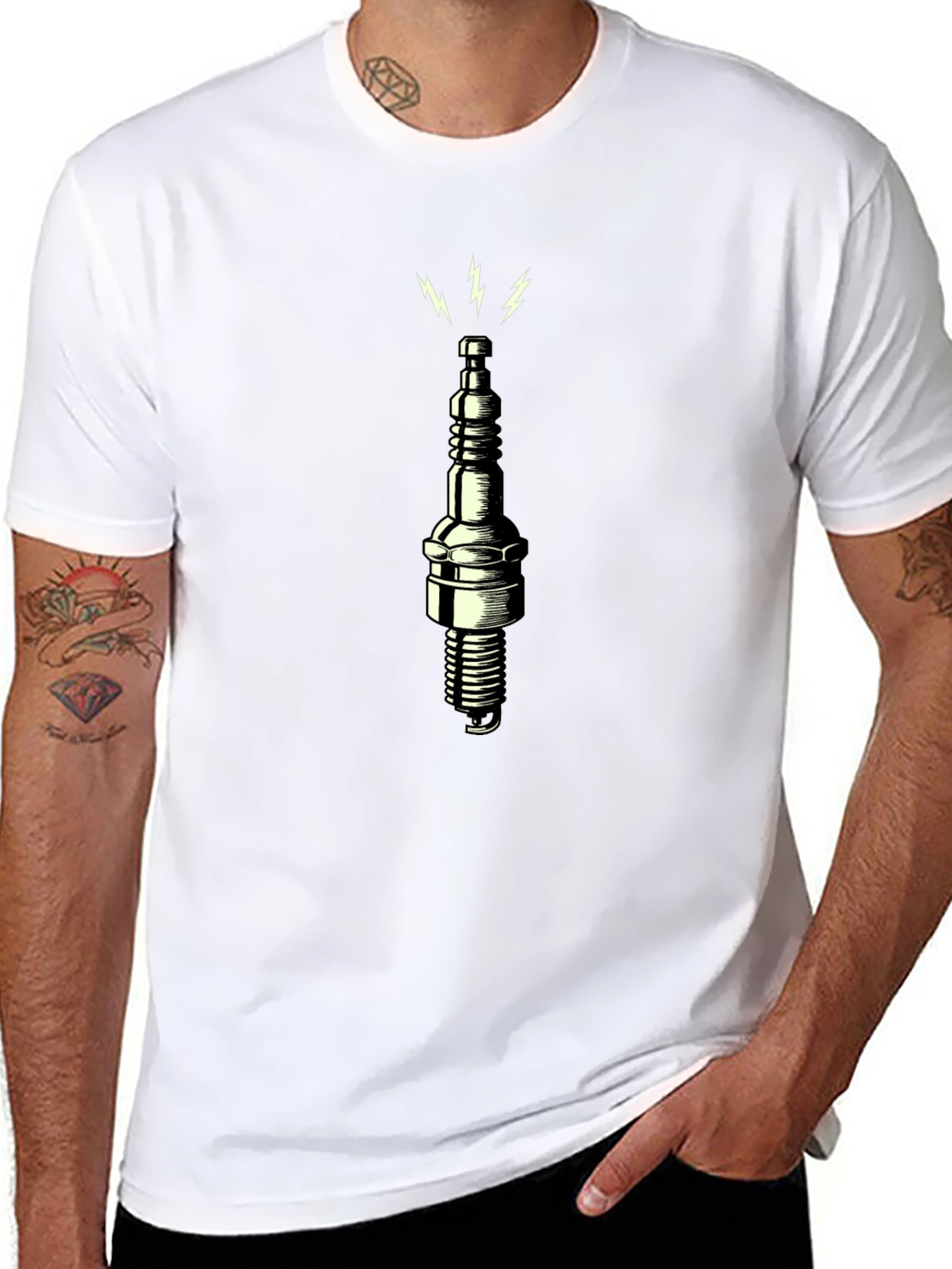 Spark Plug Graphic Tee - Black Cotton