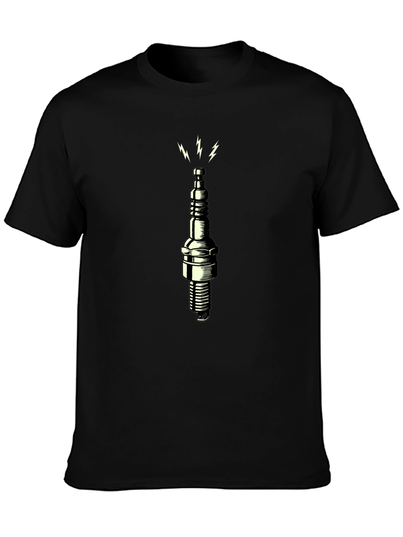 Spark Plug Graphic Tee - Black Cotton