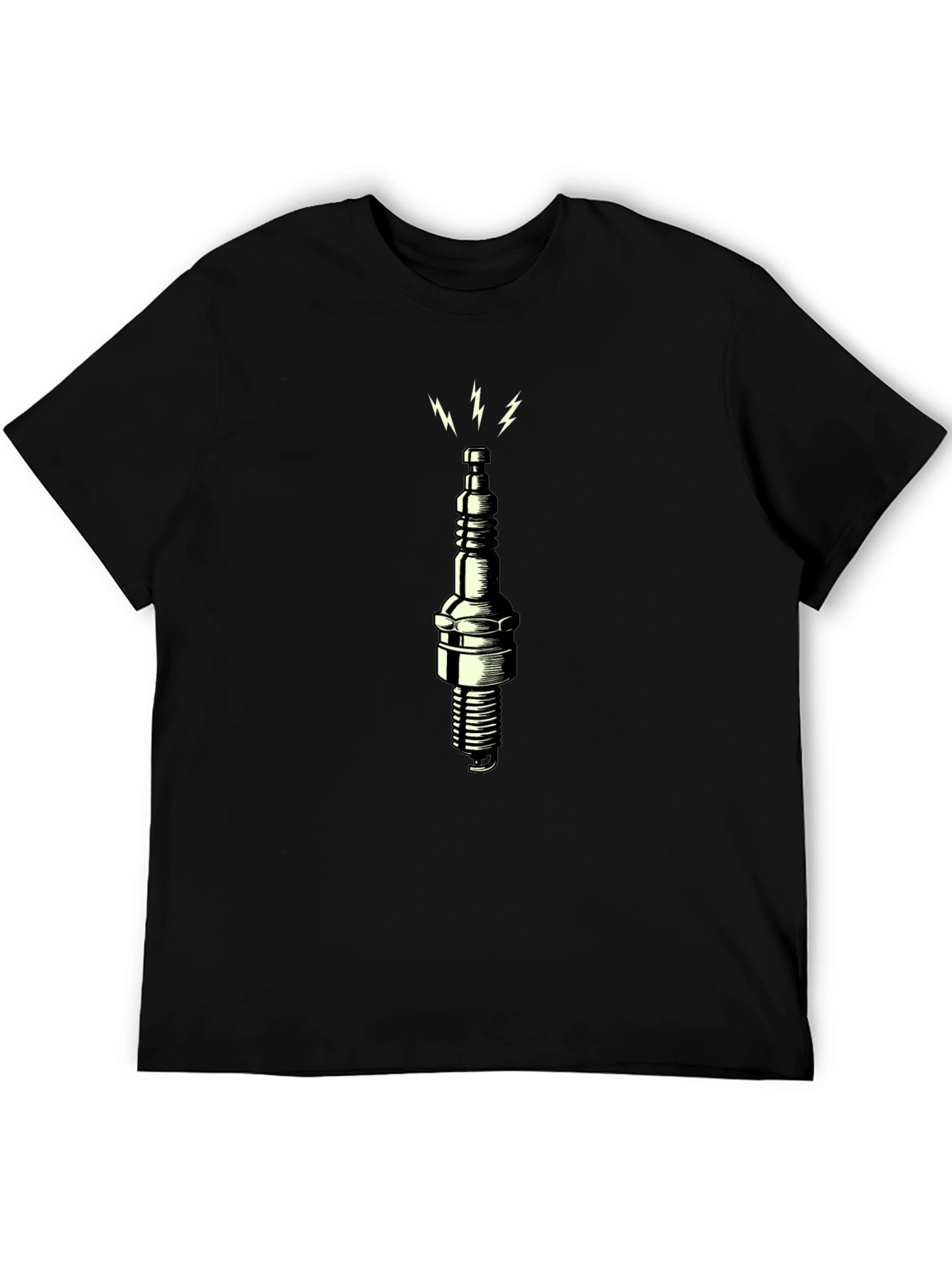 Spark Plug Graphic Tee - Black Cotton
