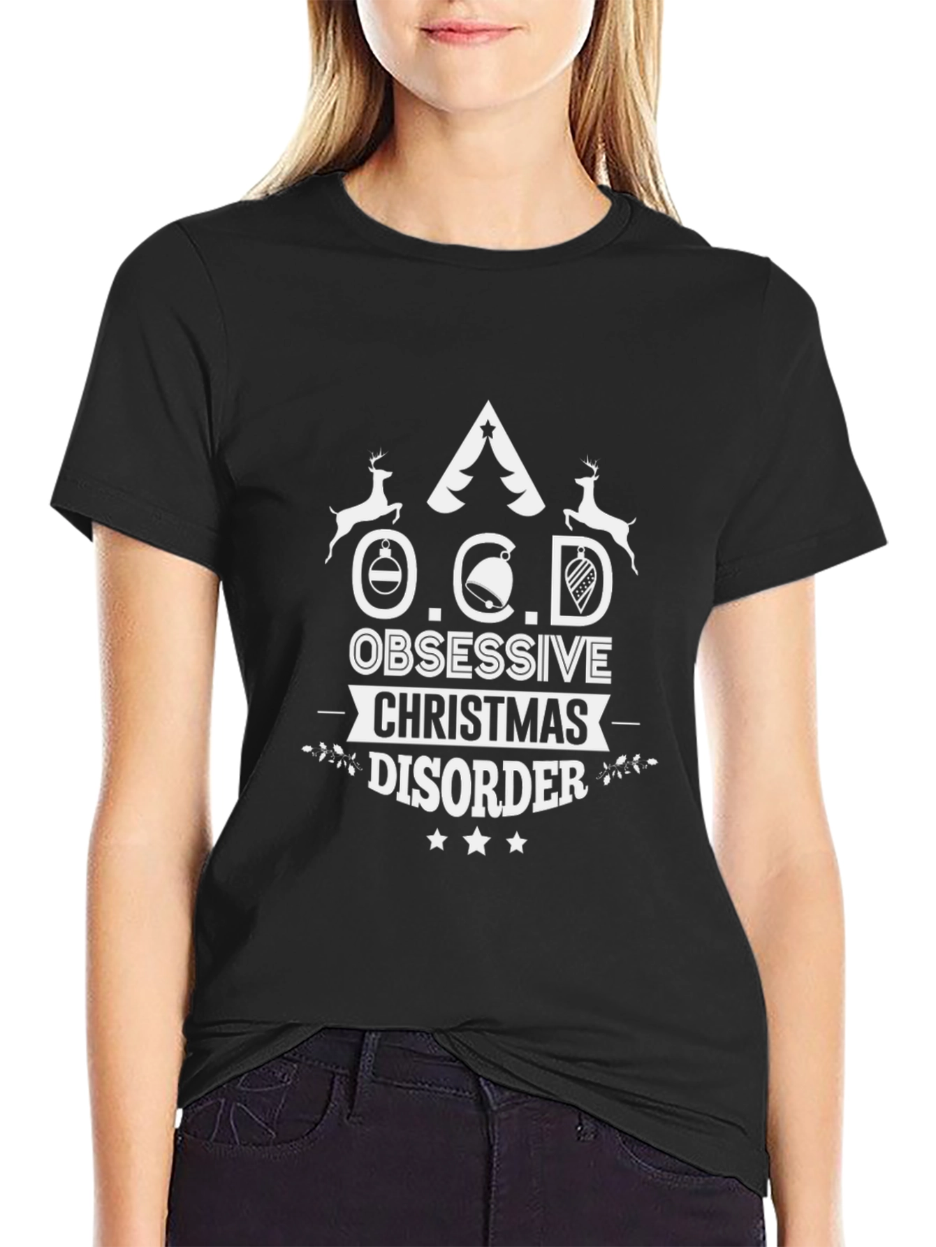 Obsessive Christmas Disorder Black T-Shirt